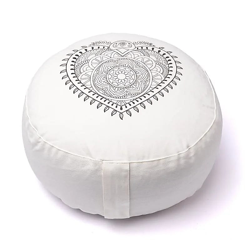 Meditationspude Hjerte Offwhite økologisk bomuld (ocs) - 33x17cm; ±2300g