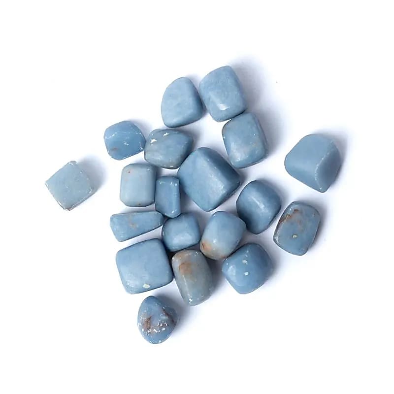 Angelitové tromlované kameny Kvalita -- ±15-35cm; ±300g - ±1,5-3,5cm; ± 300 g