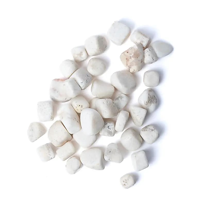 Scolecite Tumbled Stones A Quality -- ±15-35cm; ±500g - ±1,5-3,5cm; ±500g