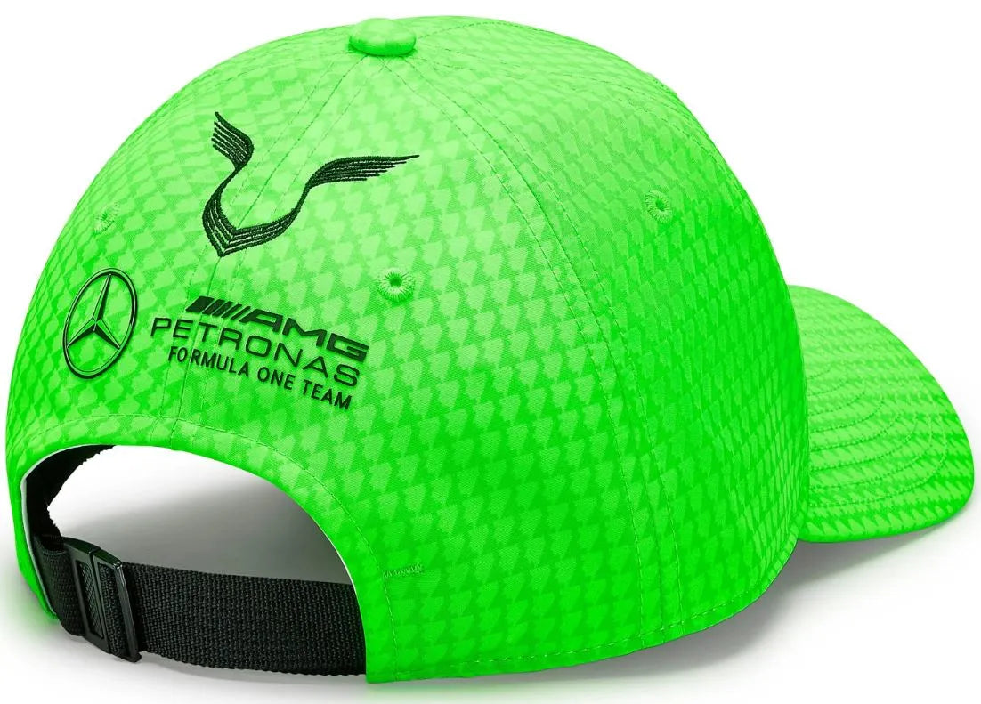 Mercedes Unisex Map F1 Lh Col Driver Bb Cap Neon Green