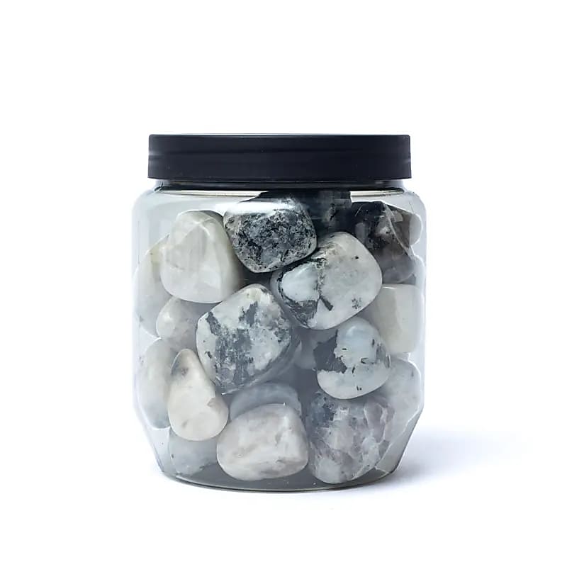 Piedras rodadas piedra lunar arcoíris Calidad A: ±15-35 cm; ±500 g - ±1,5-3,5 cm; ±500g