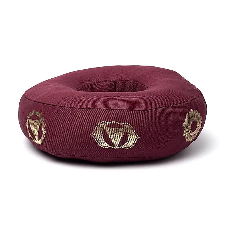 Cushion Babhla Amhránaíochta 7 Chakras Aubergine L - 21x7.5 Cm