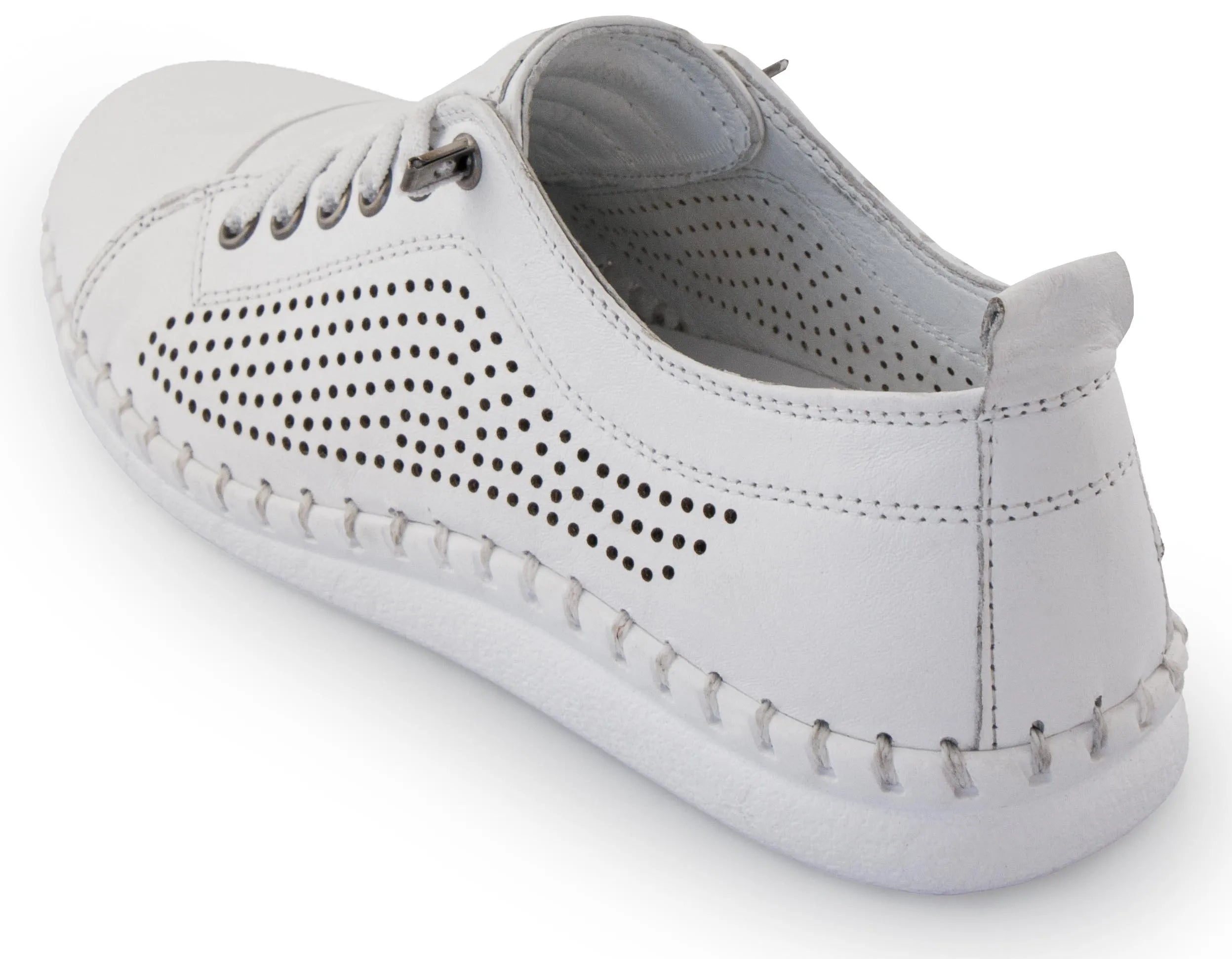 Women's Leather Shoes Nell Perform White