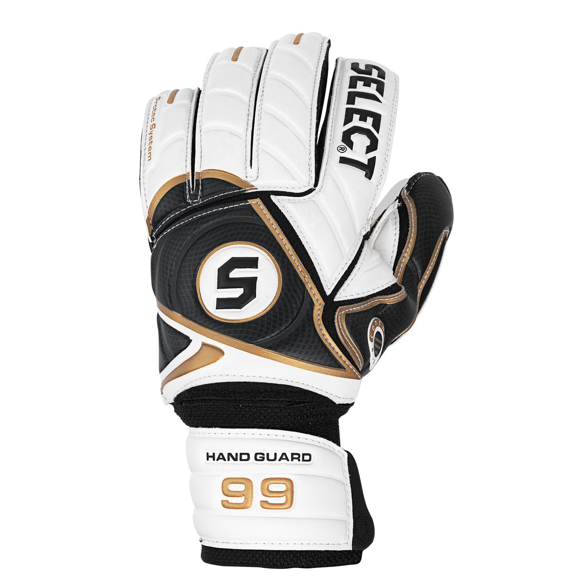 Rękawice bramkarskie Select 99 z osłoną dłoni Blanco/Oro