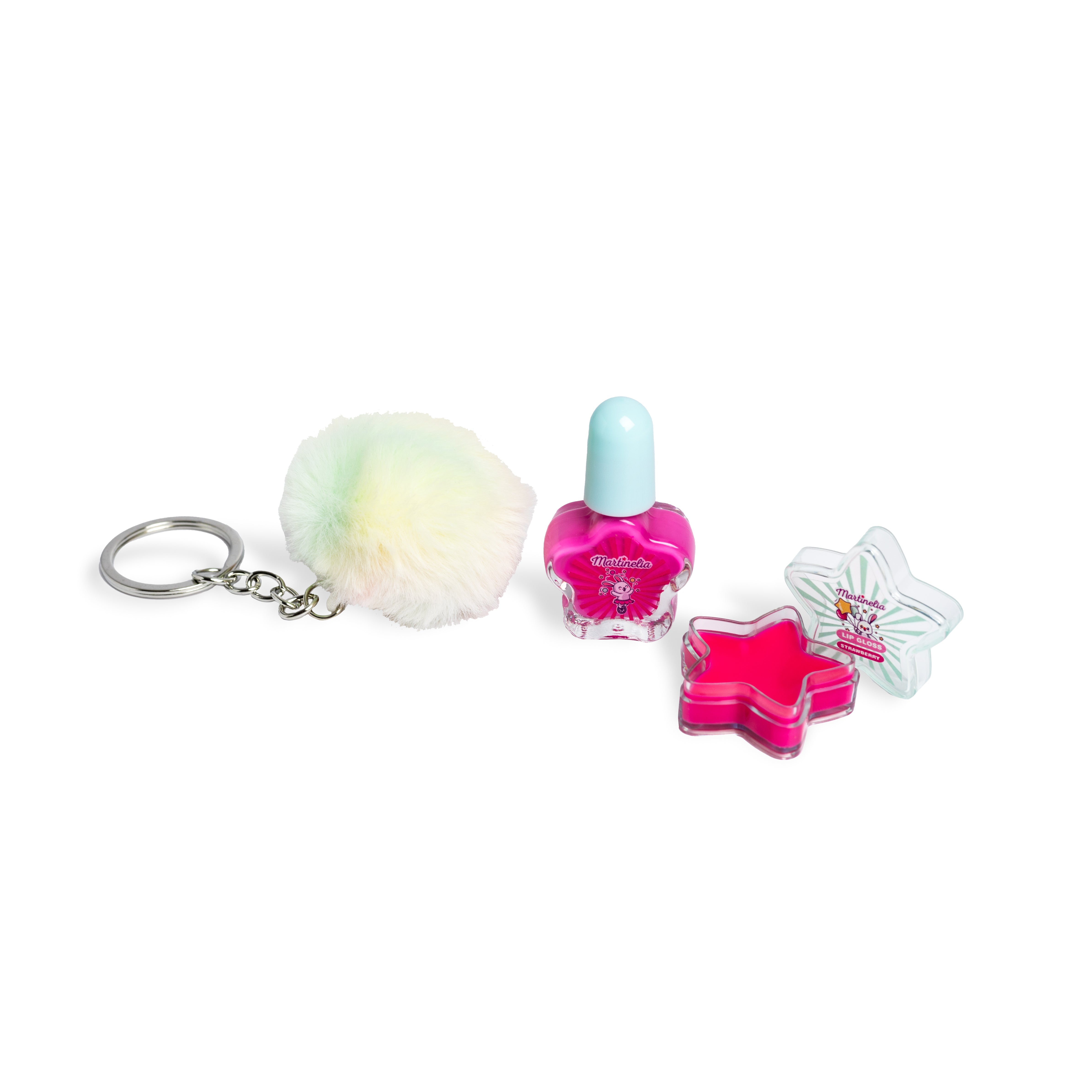 Set de esmalte de uñas y brillo de labios Martinelia Circus con llavero