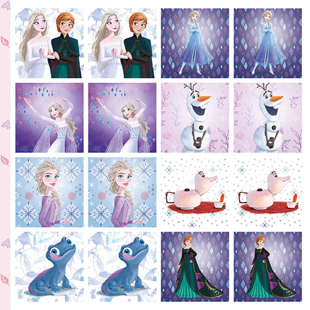 Memory-Spiel in einem Arbeitsbuch „Frozen“.