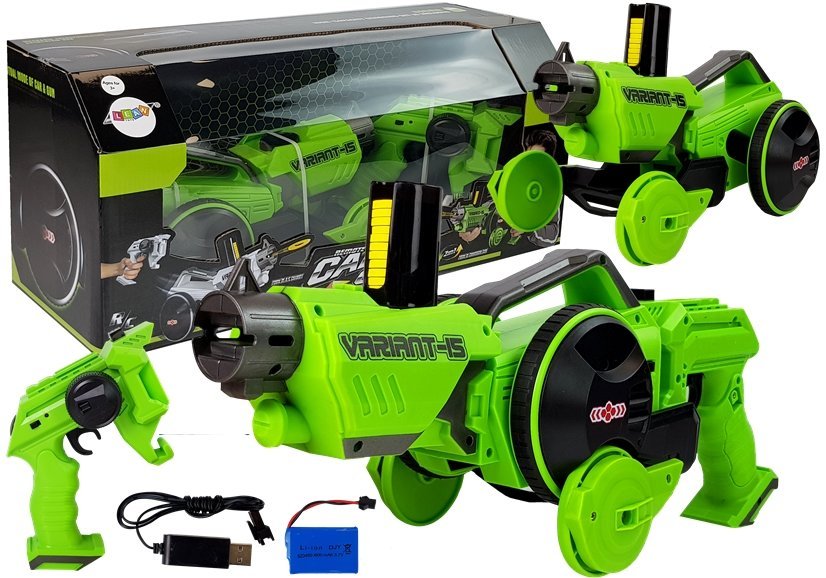 Gun Launcher Car 2 In 1 Remotely Operated Foam Discs Green