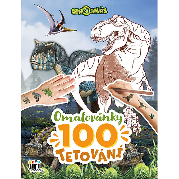 Livro para colorir e 100 tatuagens de dinossauros