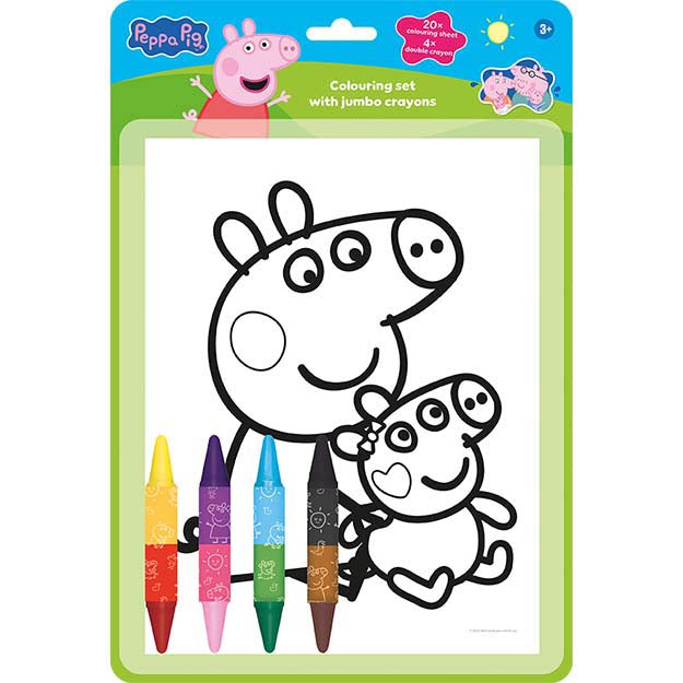 Conjunto para colorir com giz de cera dupla face Peppa Pig