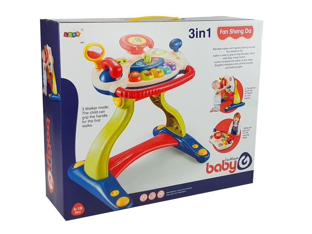 3-in-1 Interactive Baby Stroller Baby Steering Wheel Sound Melodies Animals