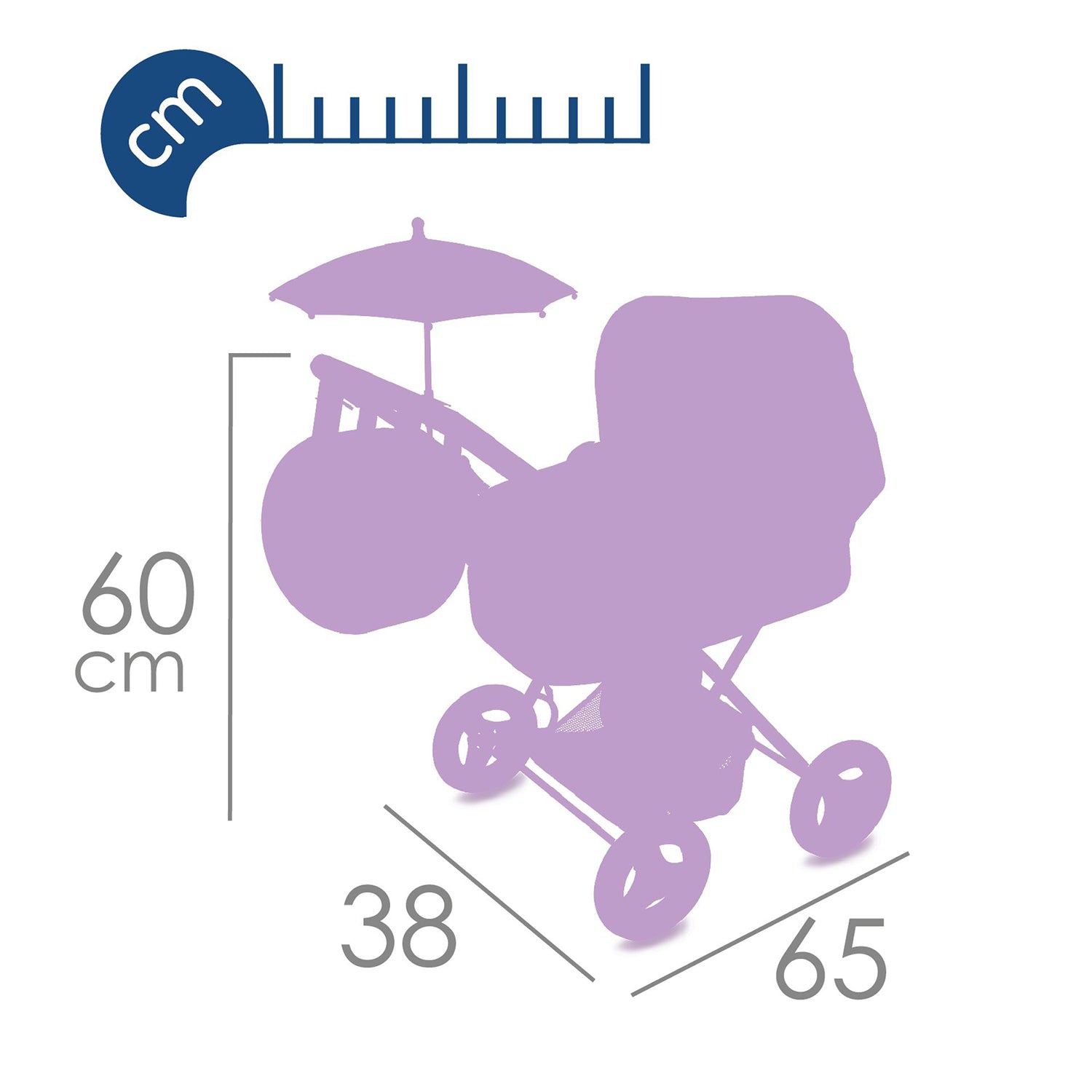 Decuevas 85076 Passeggino Con Ombrellino-60 Cm