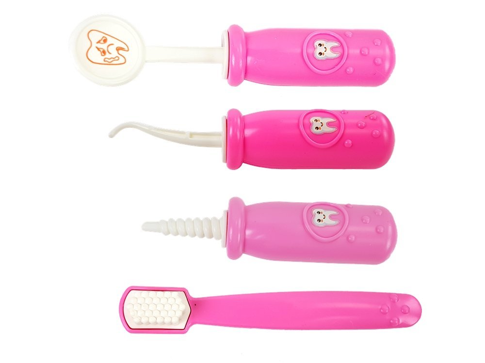 Small Dentist Medical Kit Accessories In A Pink Case