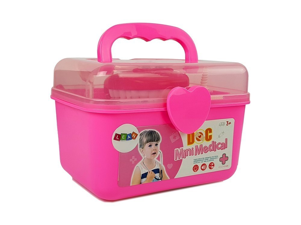 Small Dentist Medical Kit Accessories In A Pink Case