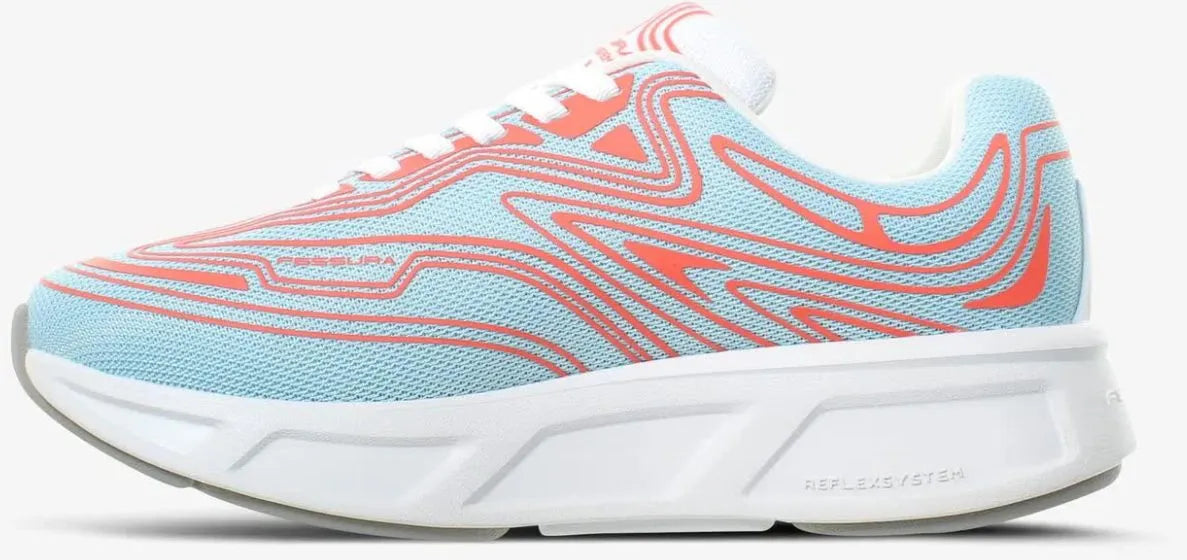 Calçado Unissexo Fessura Wmns Runflex 01 Branco-fumaça-água-coral Azul