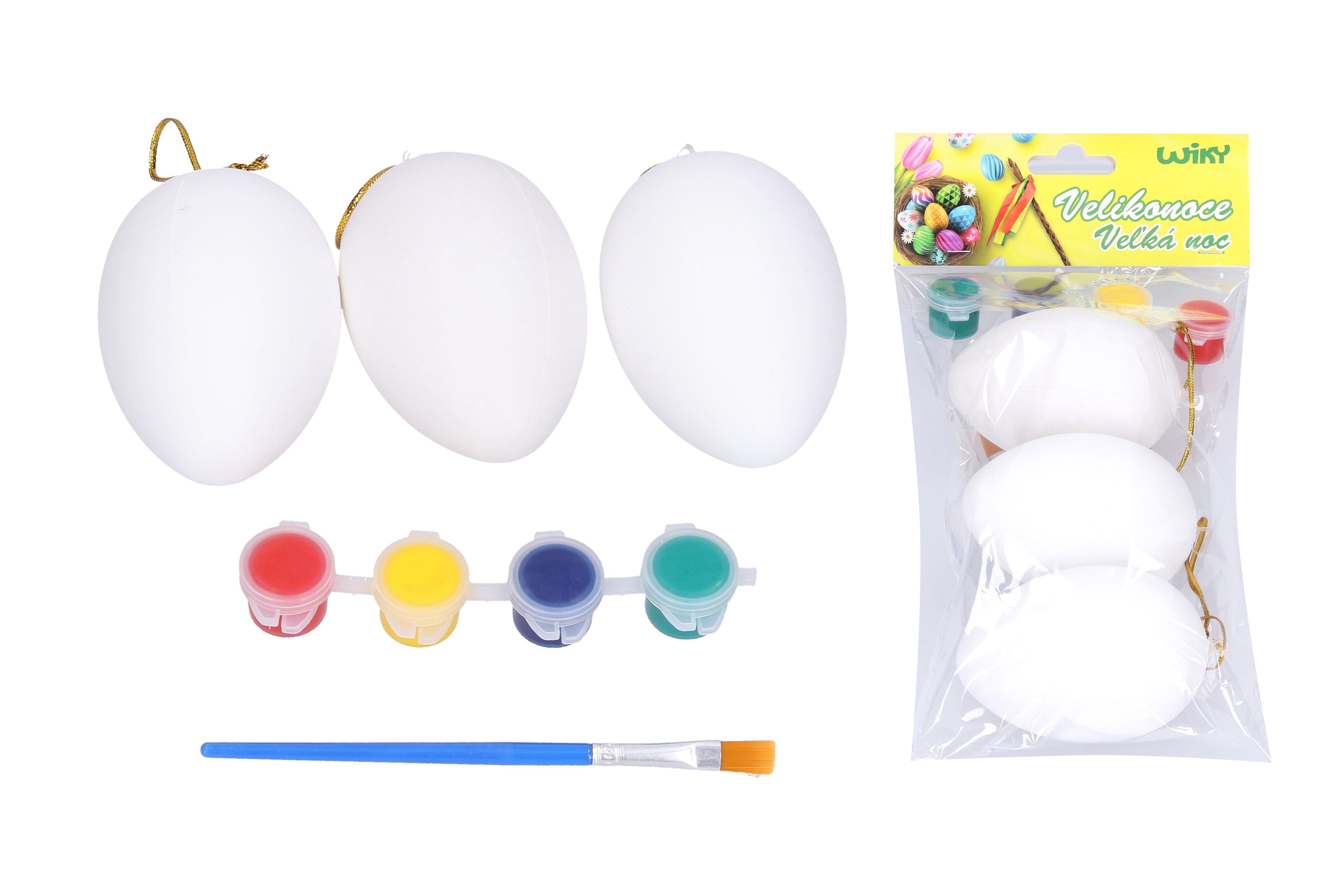 Eier färben 5x8cm 3 Stück + Farben + Pinsel