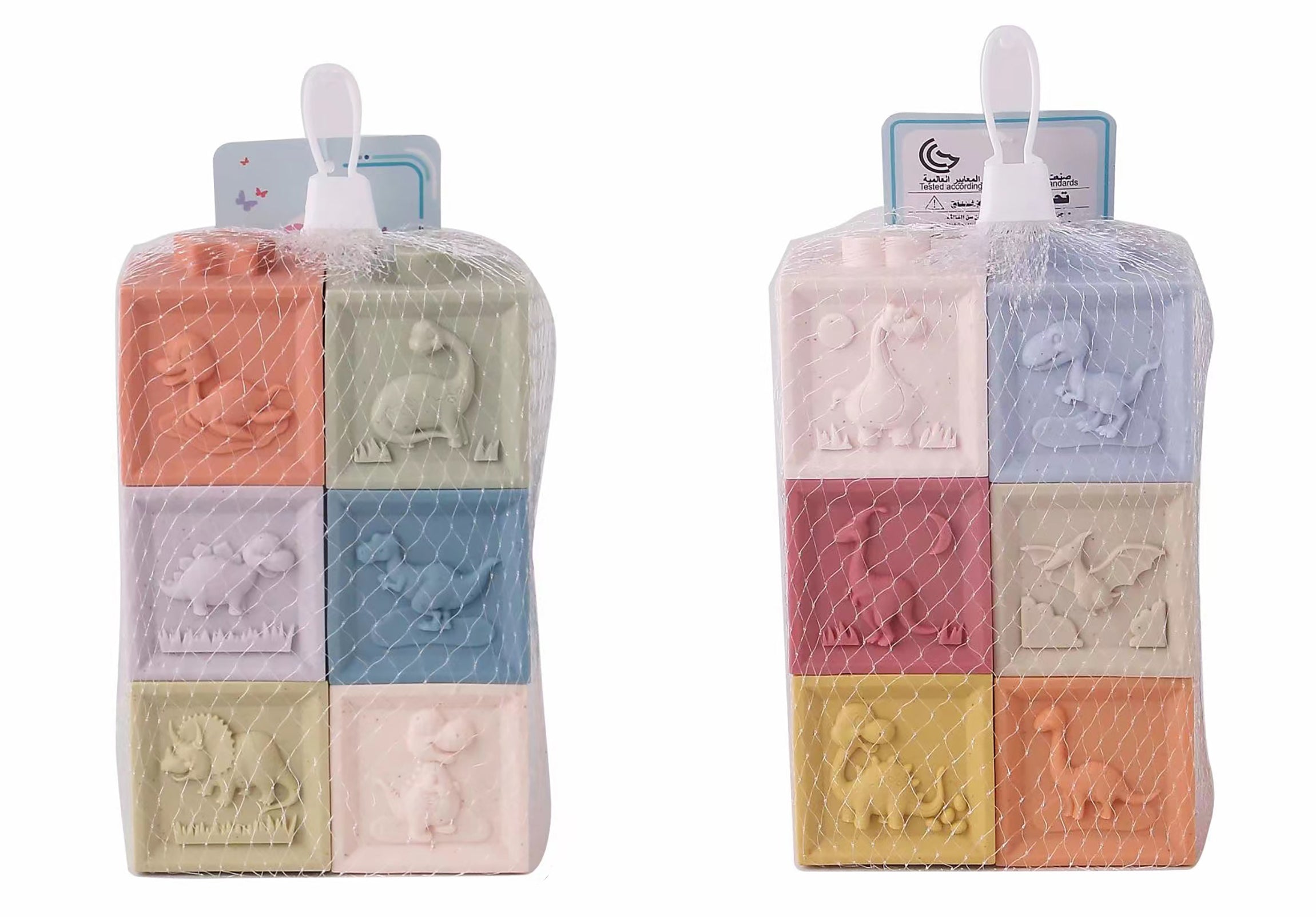Dinosaurusblokken Zacht Eco-plastic Set van 6 stuks 5 Cm