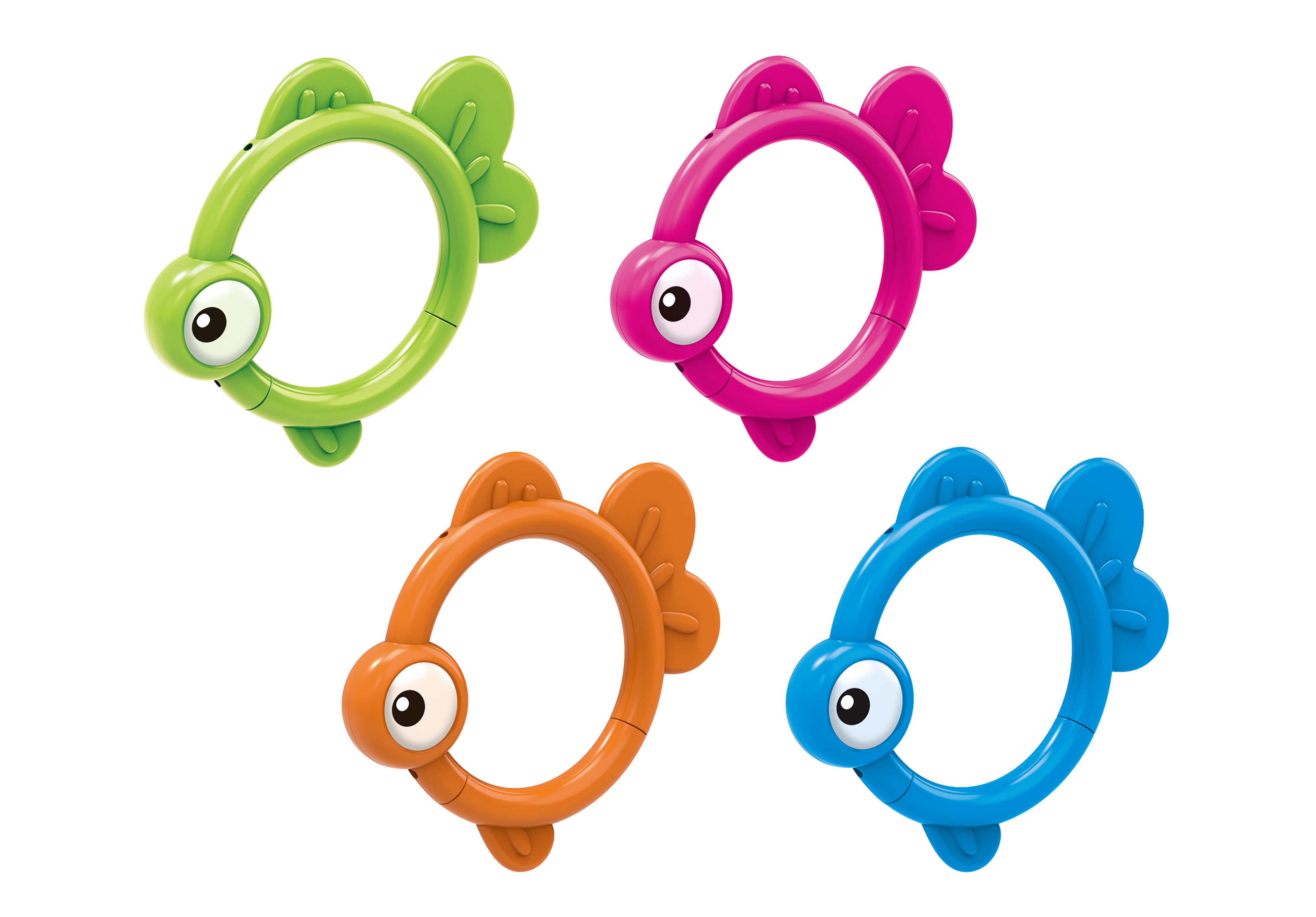 Diving Toy Fish Rings Set Of 4 Pcs 34 Cm