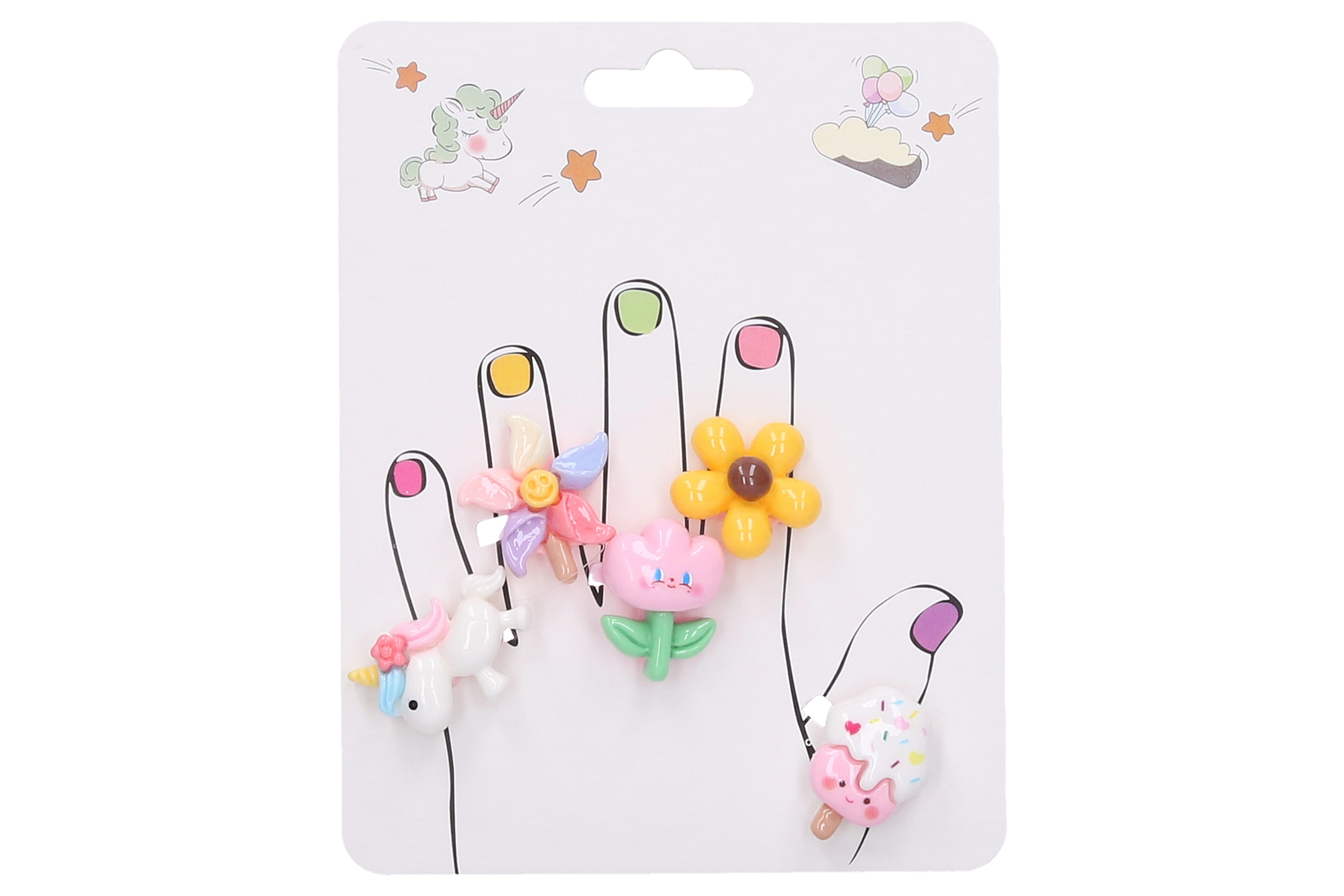 Ensemble d'anneaux de fruits de 5 pièces
