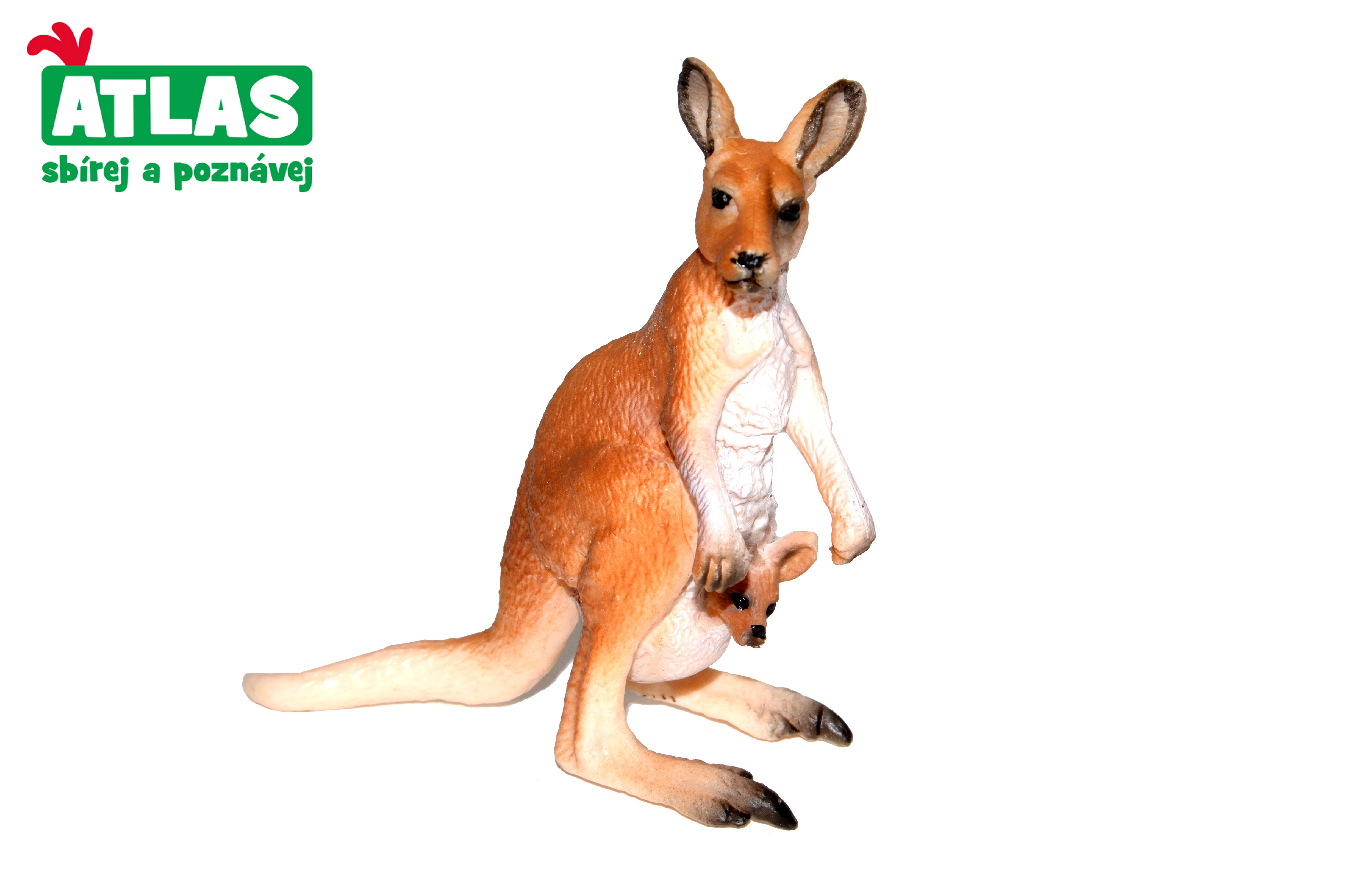 A - Figurine Kangaroo With Baby 9 Cm