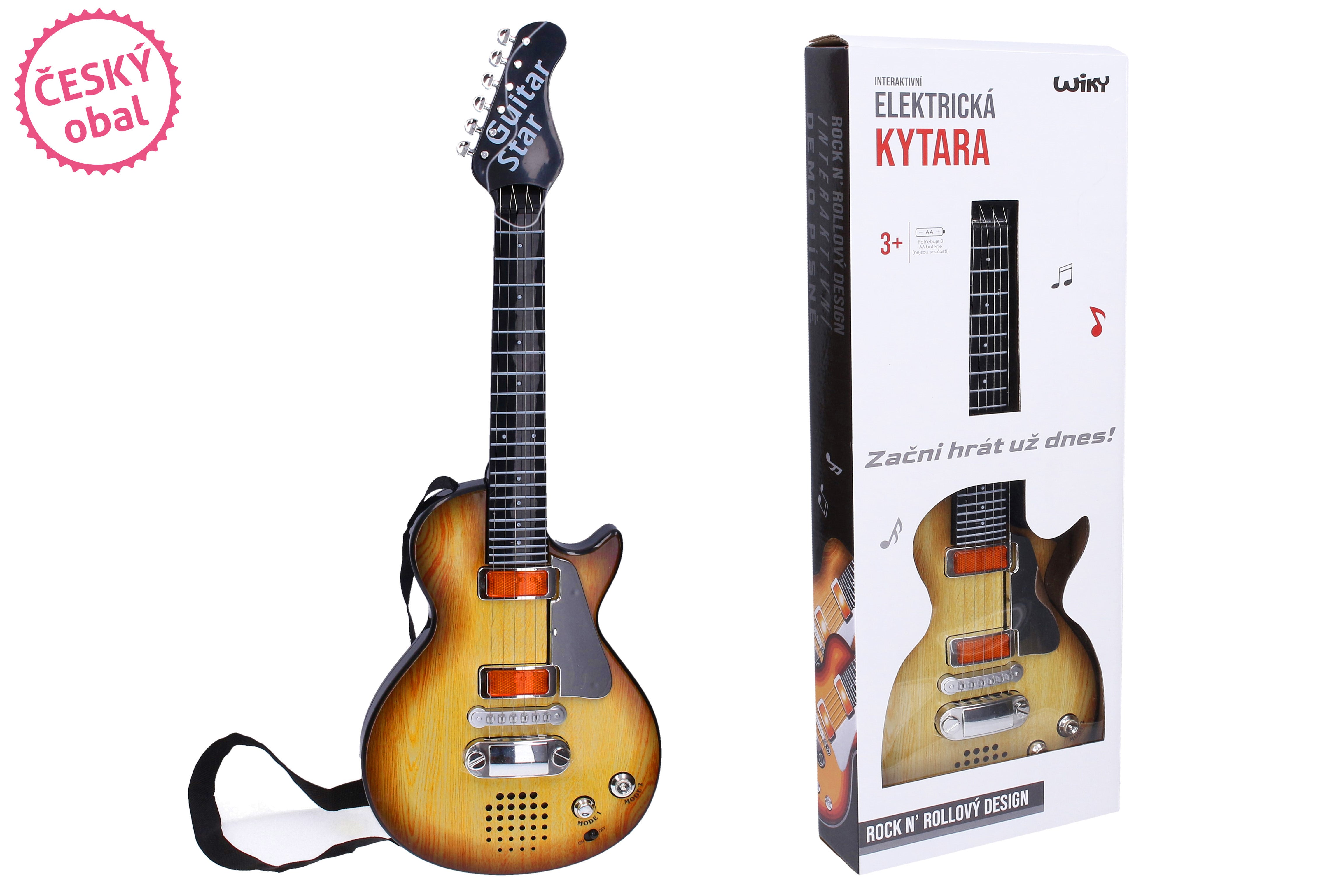 Elektrická kytara s efekty 55 cm - české balení
