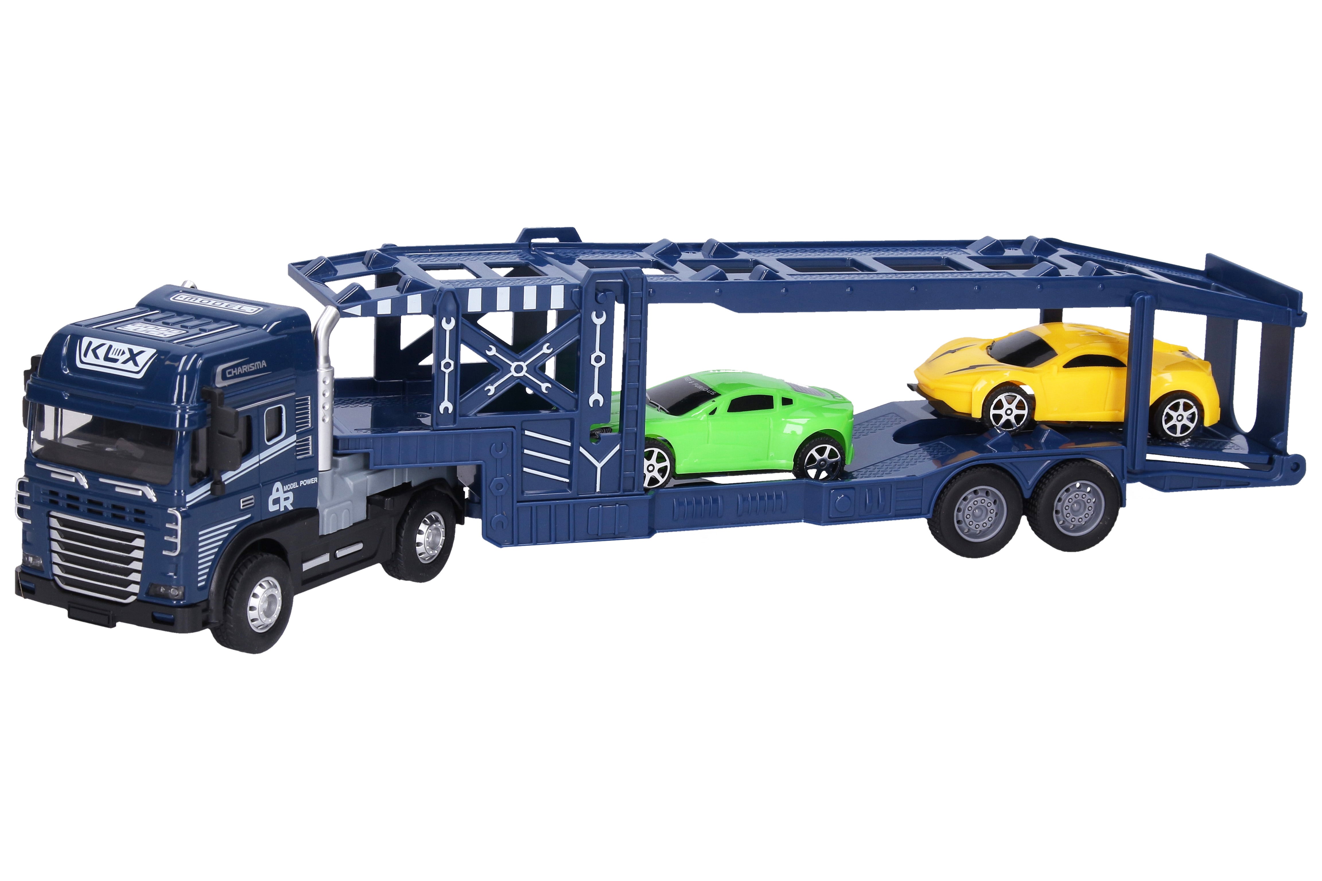 Auto Tractor Metal Cu Masini Pe Volan Set 42 Cm