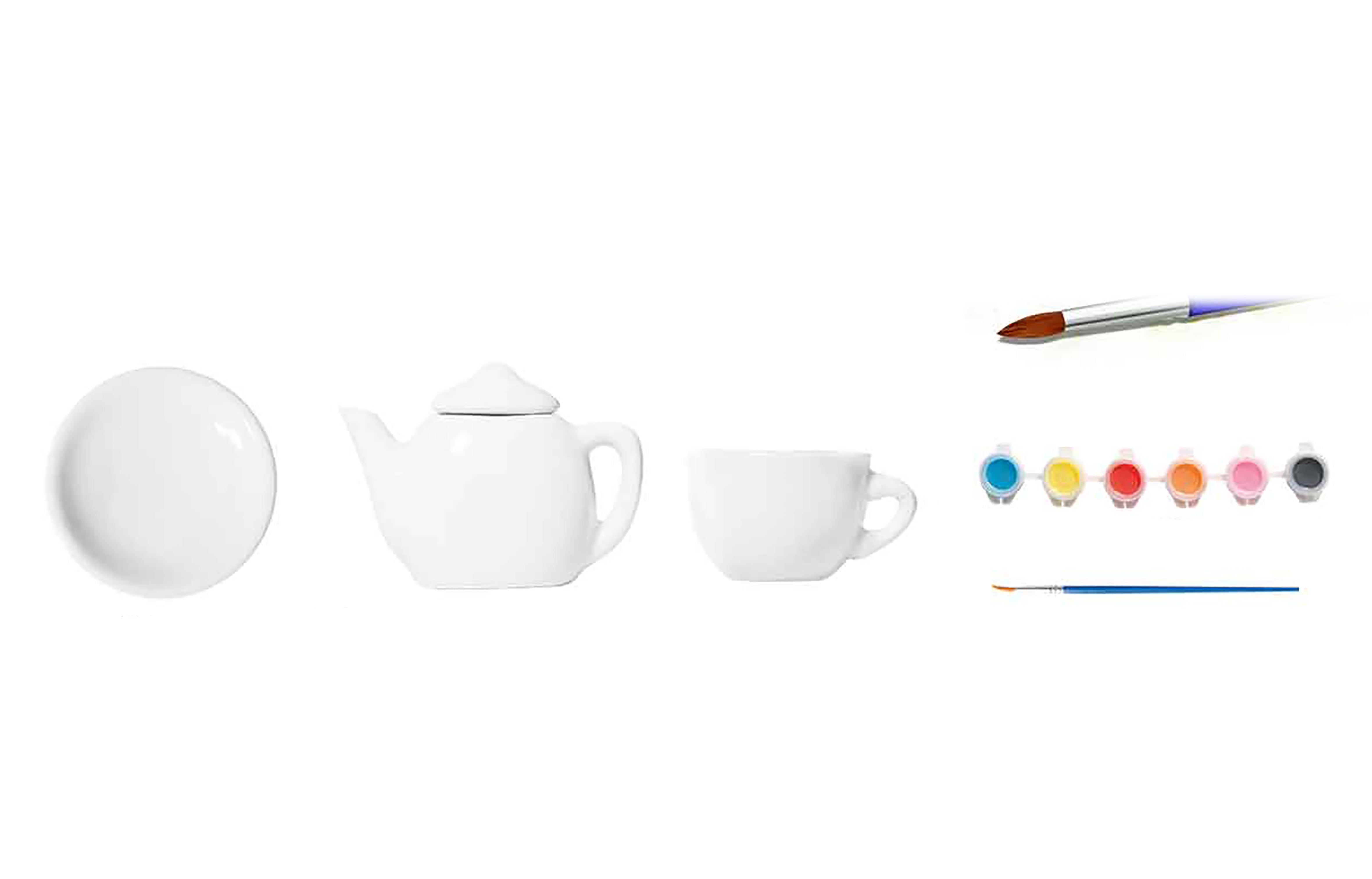 Ensemble créatif de plats peints
