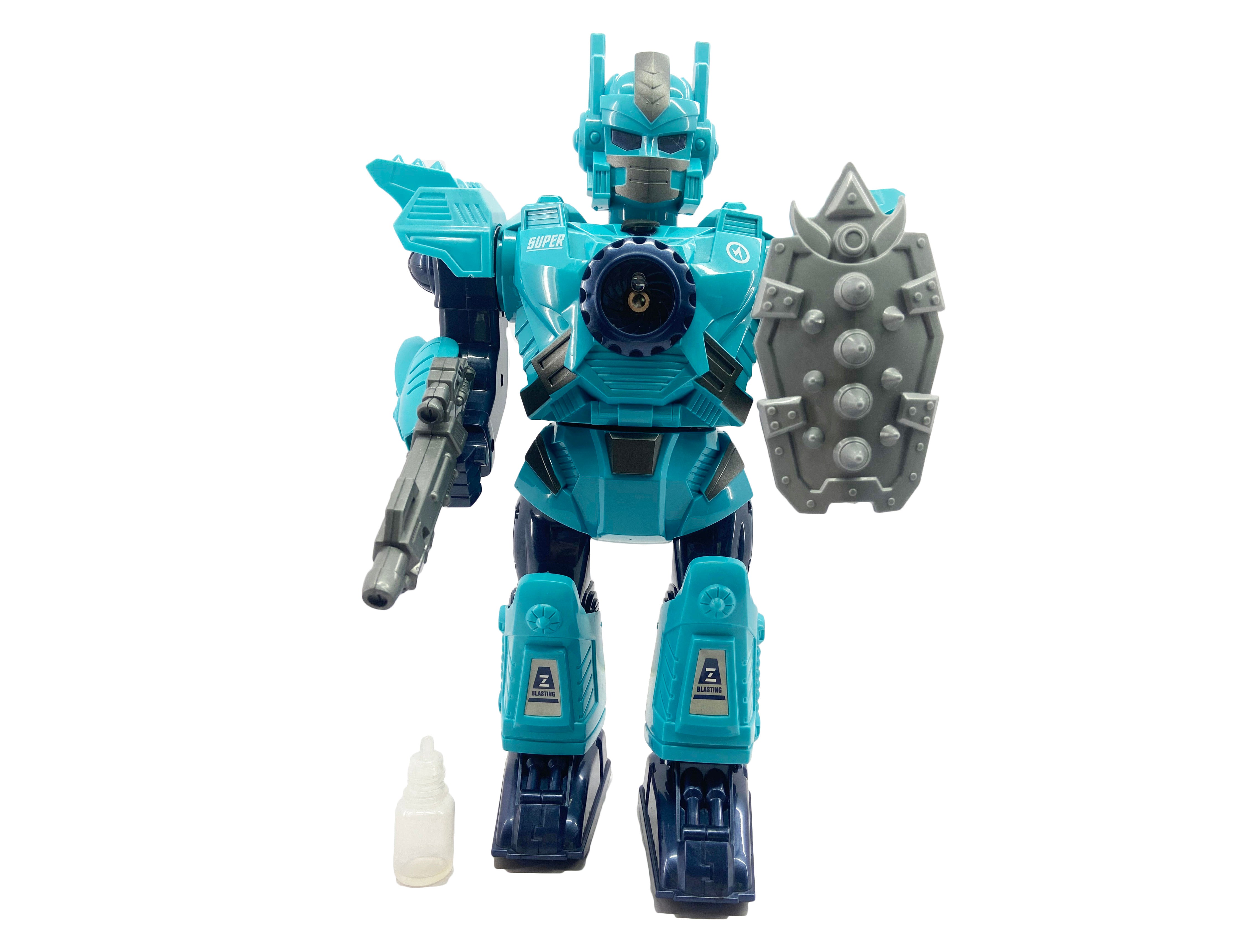 Mecha-Roboter mit Dampfeffekten blau 32 cm