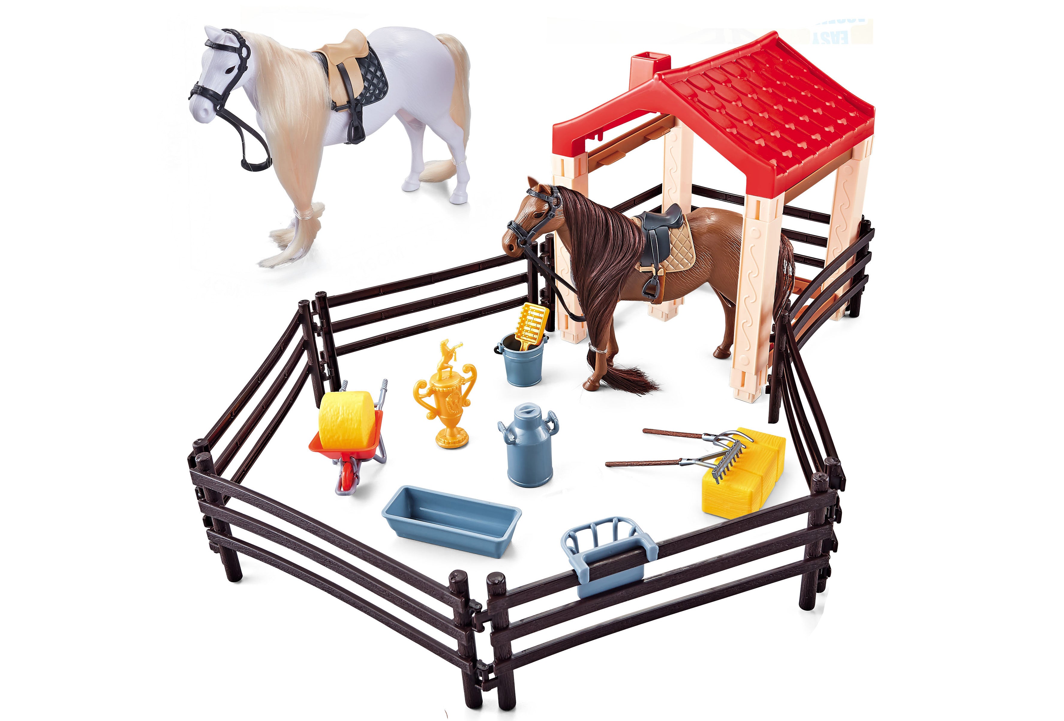 Pferd mit Corral-Figurenset 14 cm