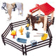 Pferd mit Corral-Figurenset 14 cm