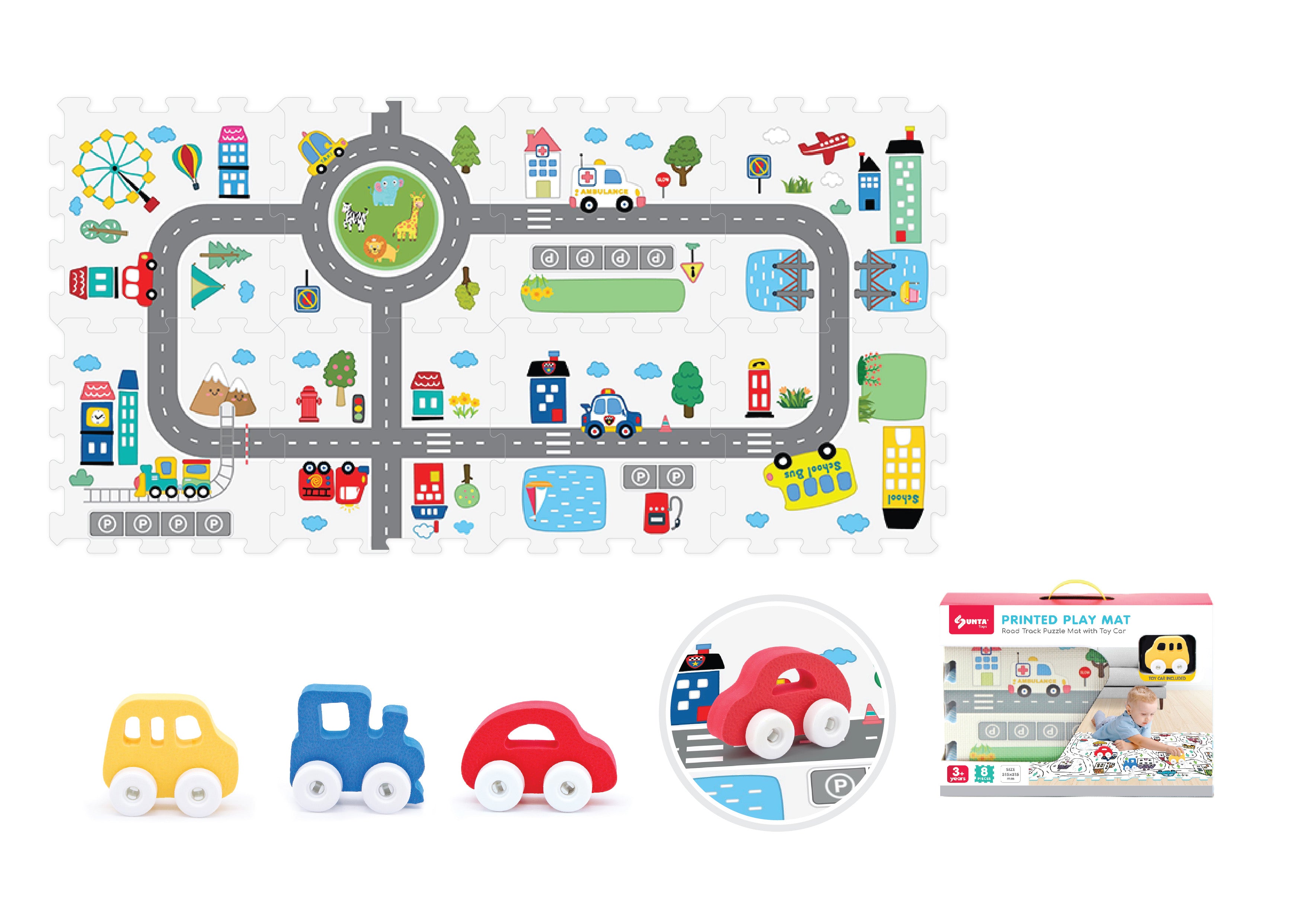 Blocs souples avec une voiture de ville 8pcs