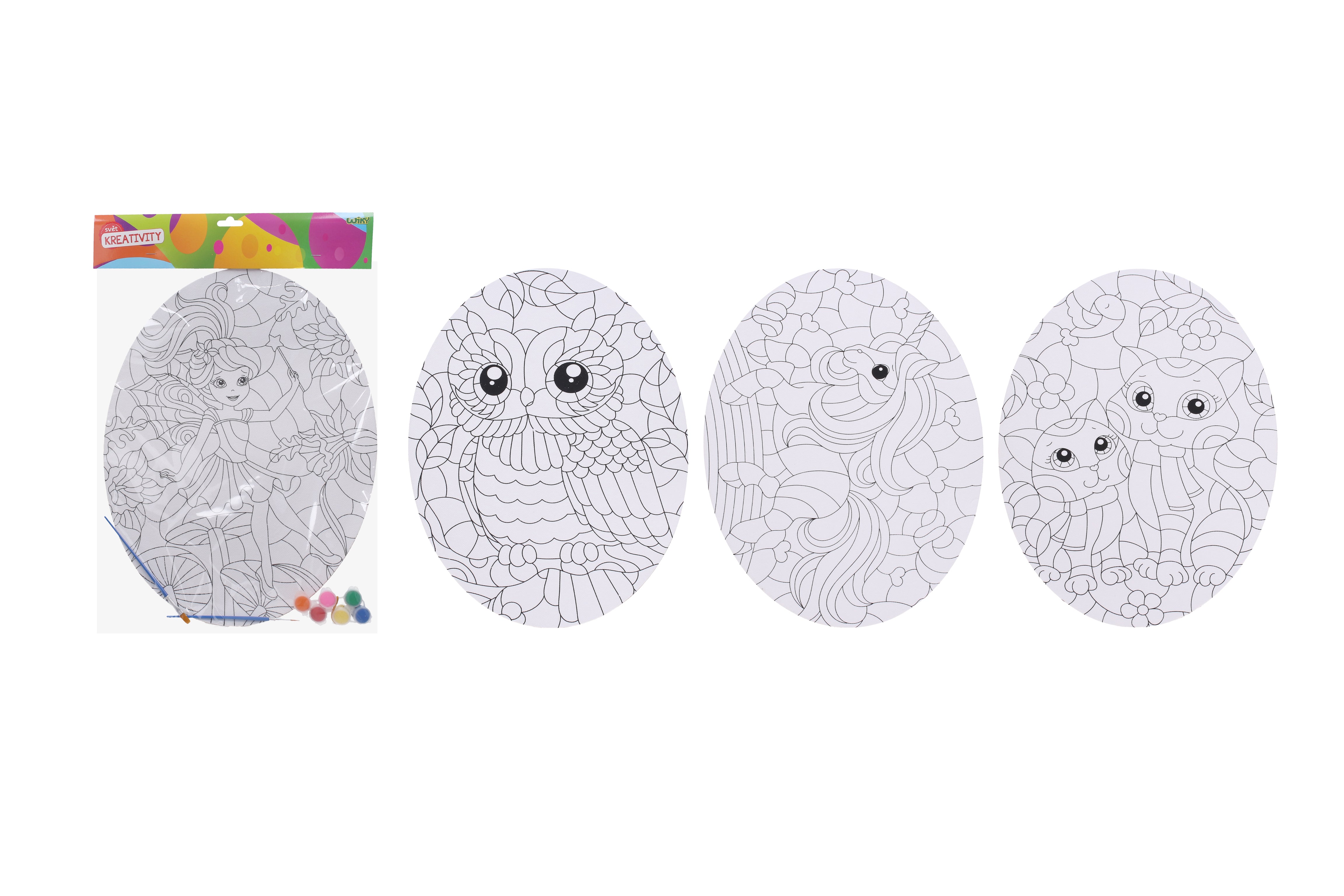Creative Set Oval 35x45 Cm - Painting + 2x Brush + Paints