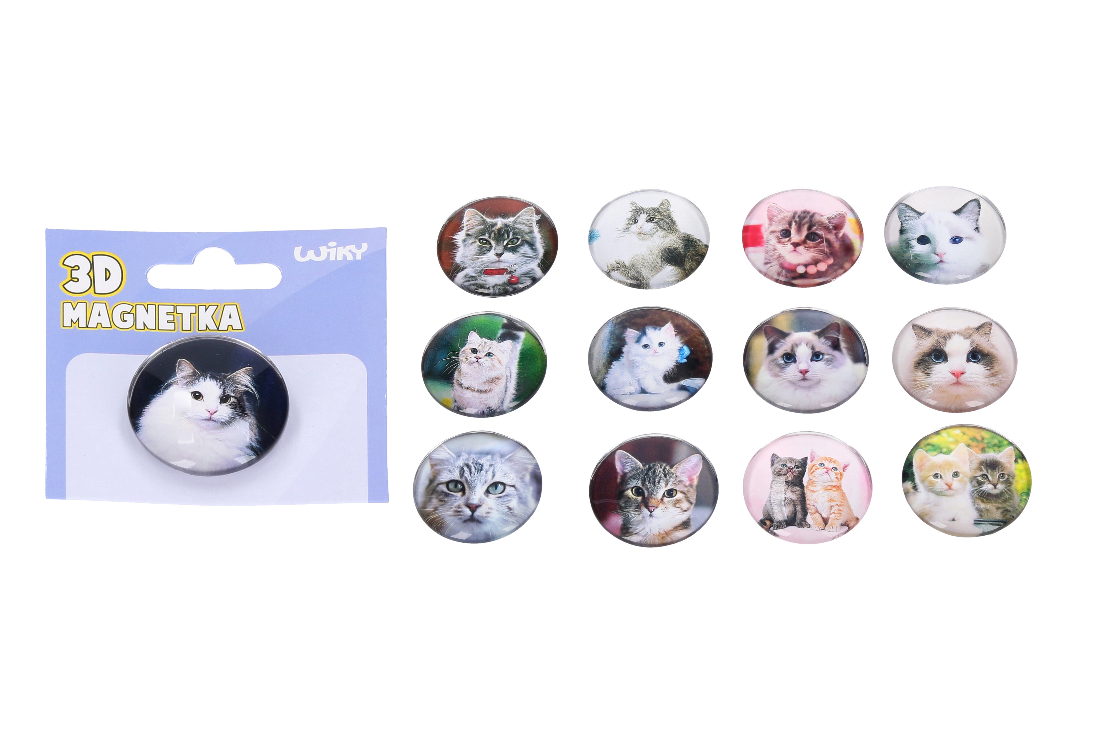 Glasmagnet Katze 4 cm Mix