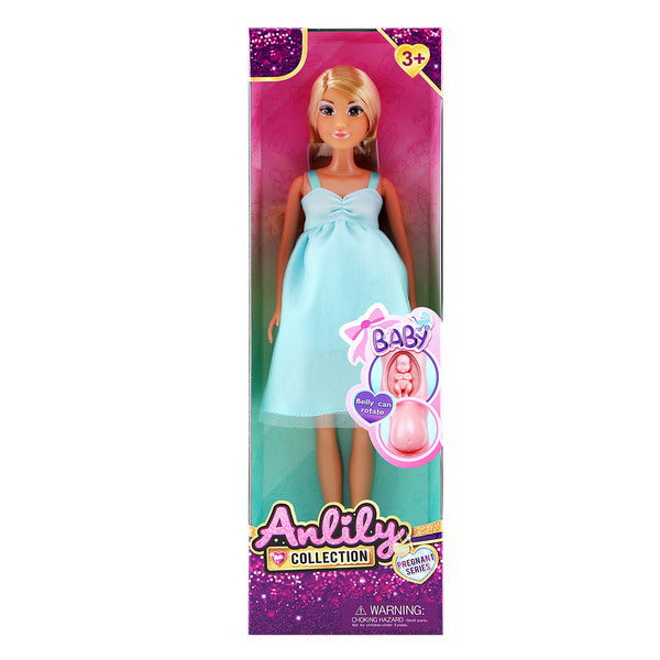 Boneca Grávida Azul 30 Cm