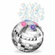 Bubbler de bola de discoteca com efeitos de luz 50 ml 13 cm