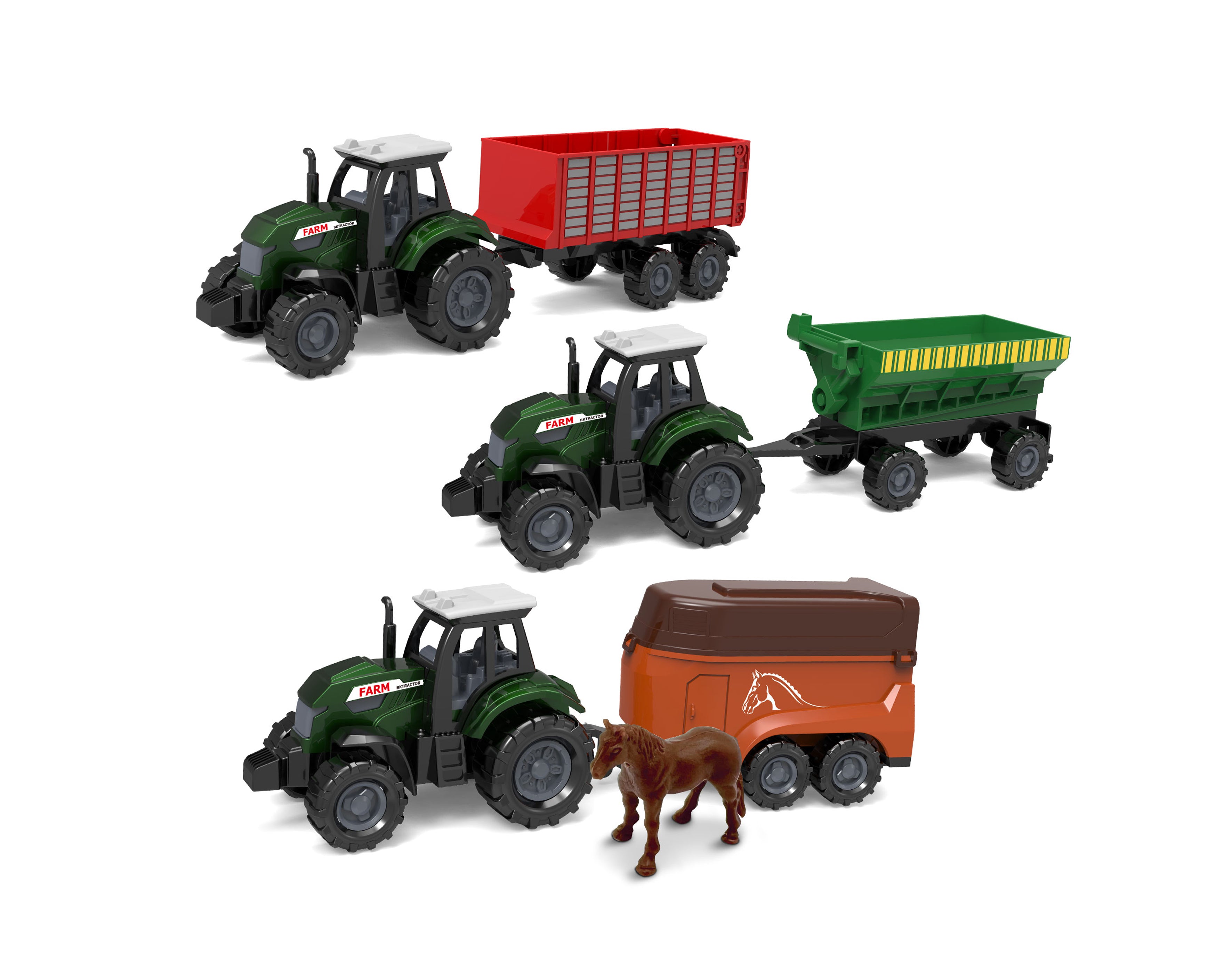 Tractor Con Remolque Metal/plastico 17 Cm