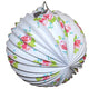 Laternenkugel Weiß mit Blumen 25 cm