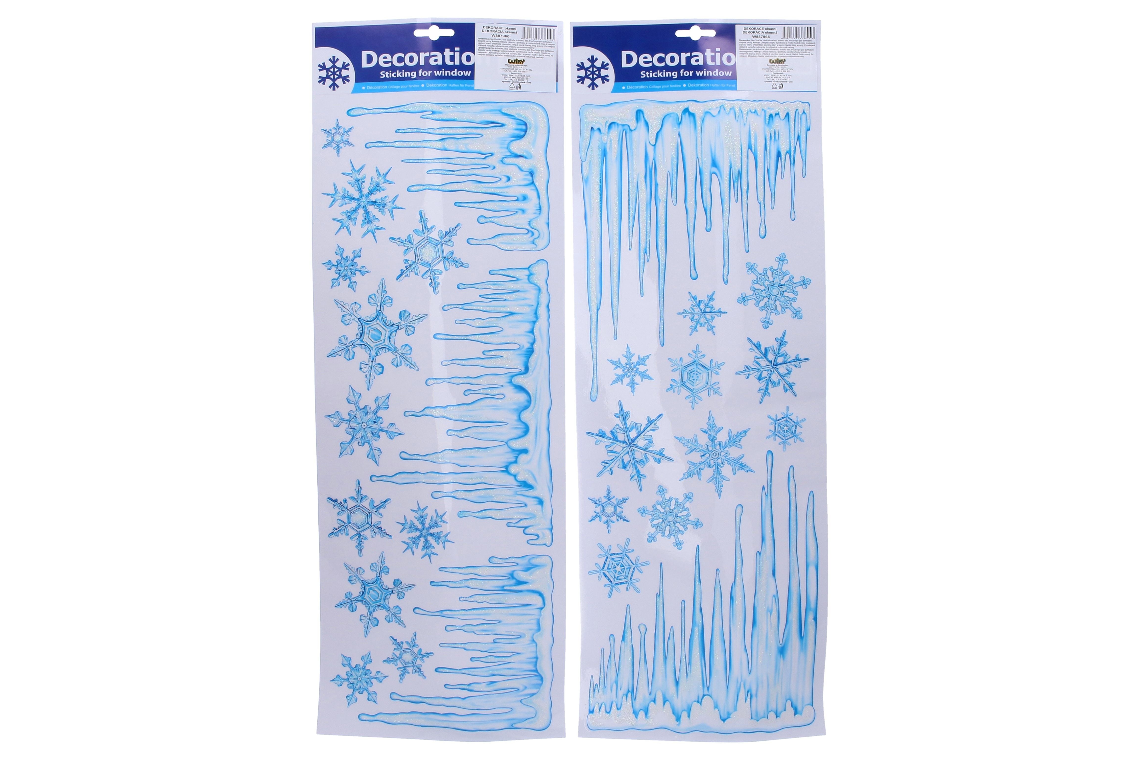 Decorazione per finestra 21x60 cm Glitter Natale