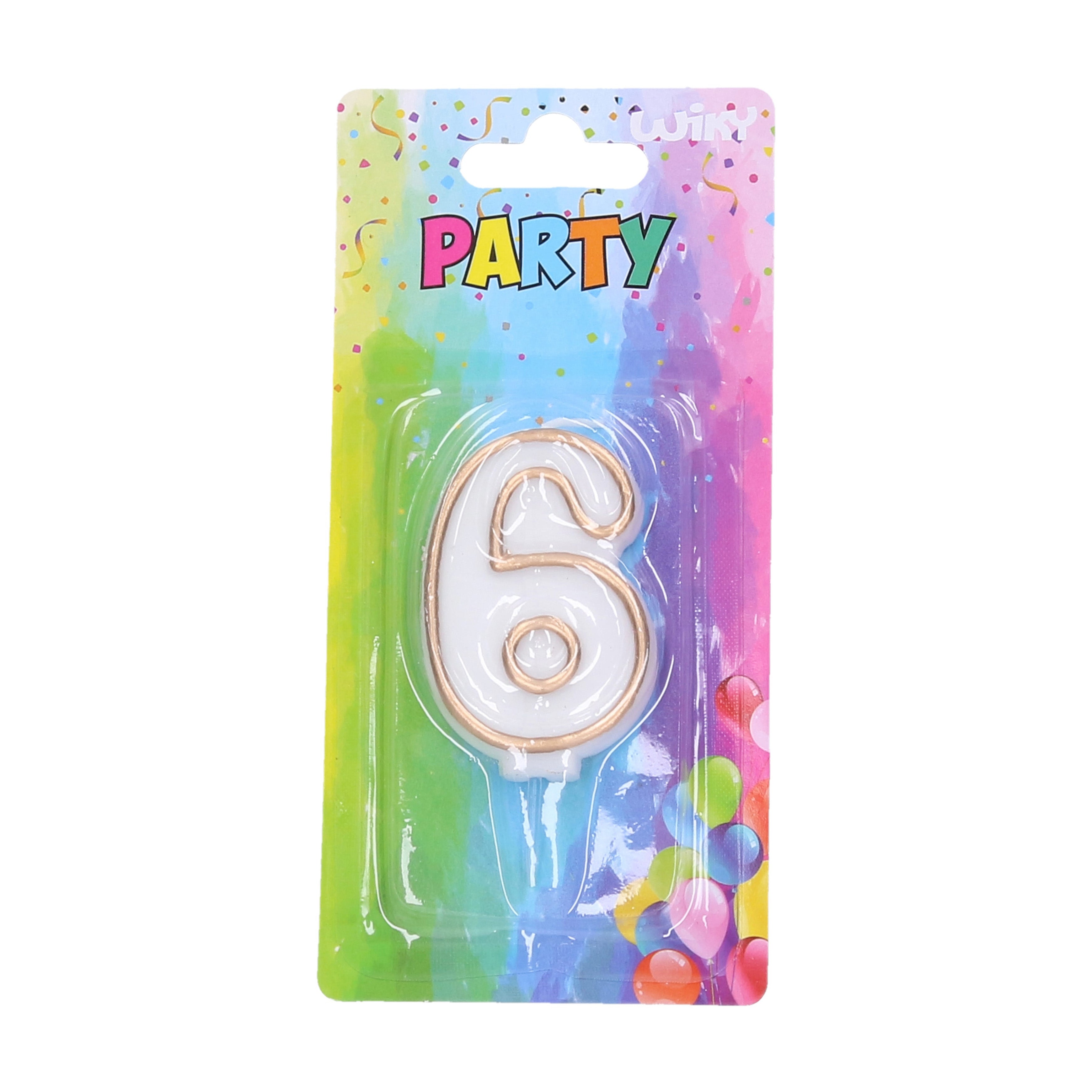 Party svíčka 6 – zlatá