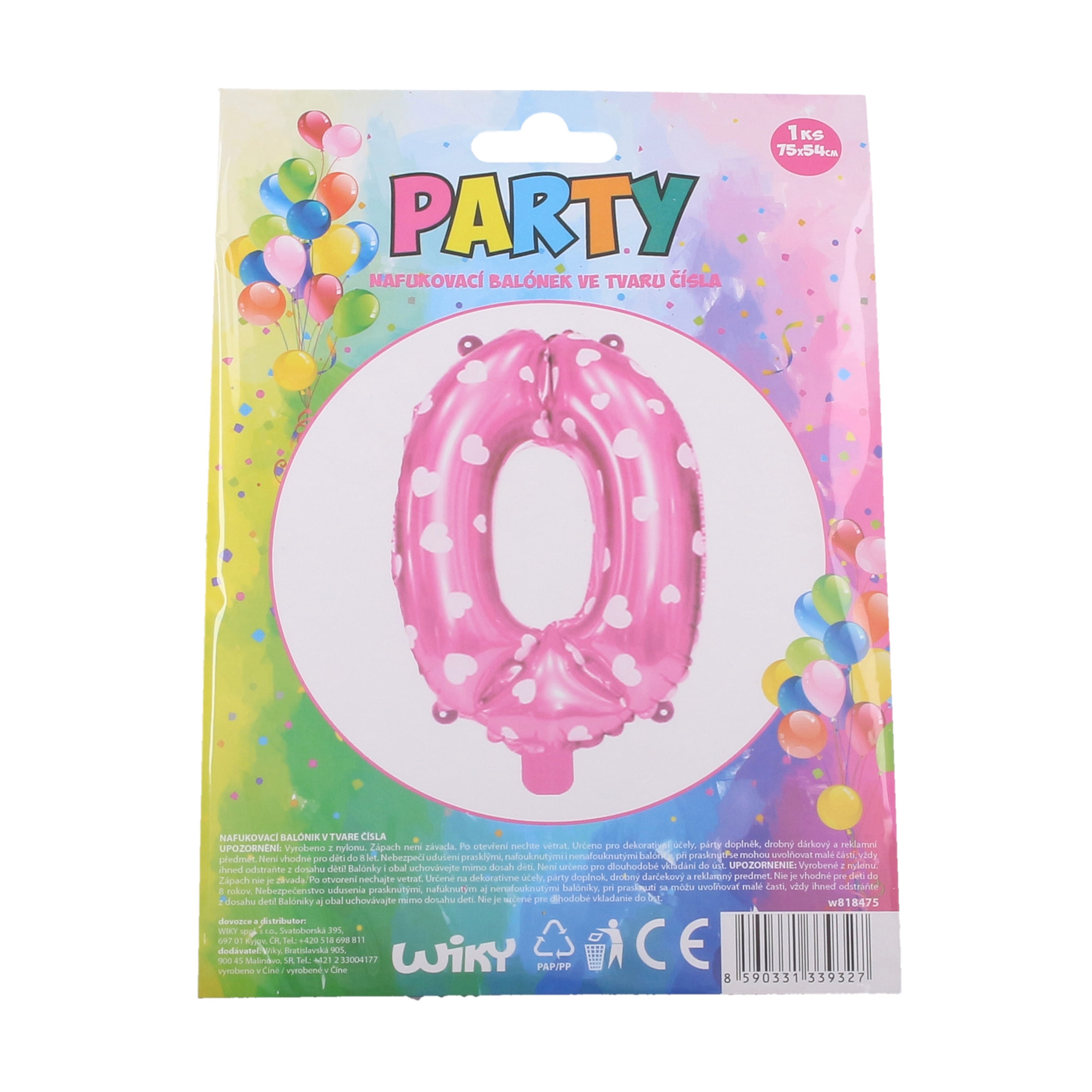 Oppustelig ballon - Nummer 0 Pink