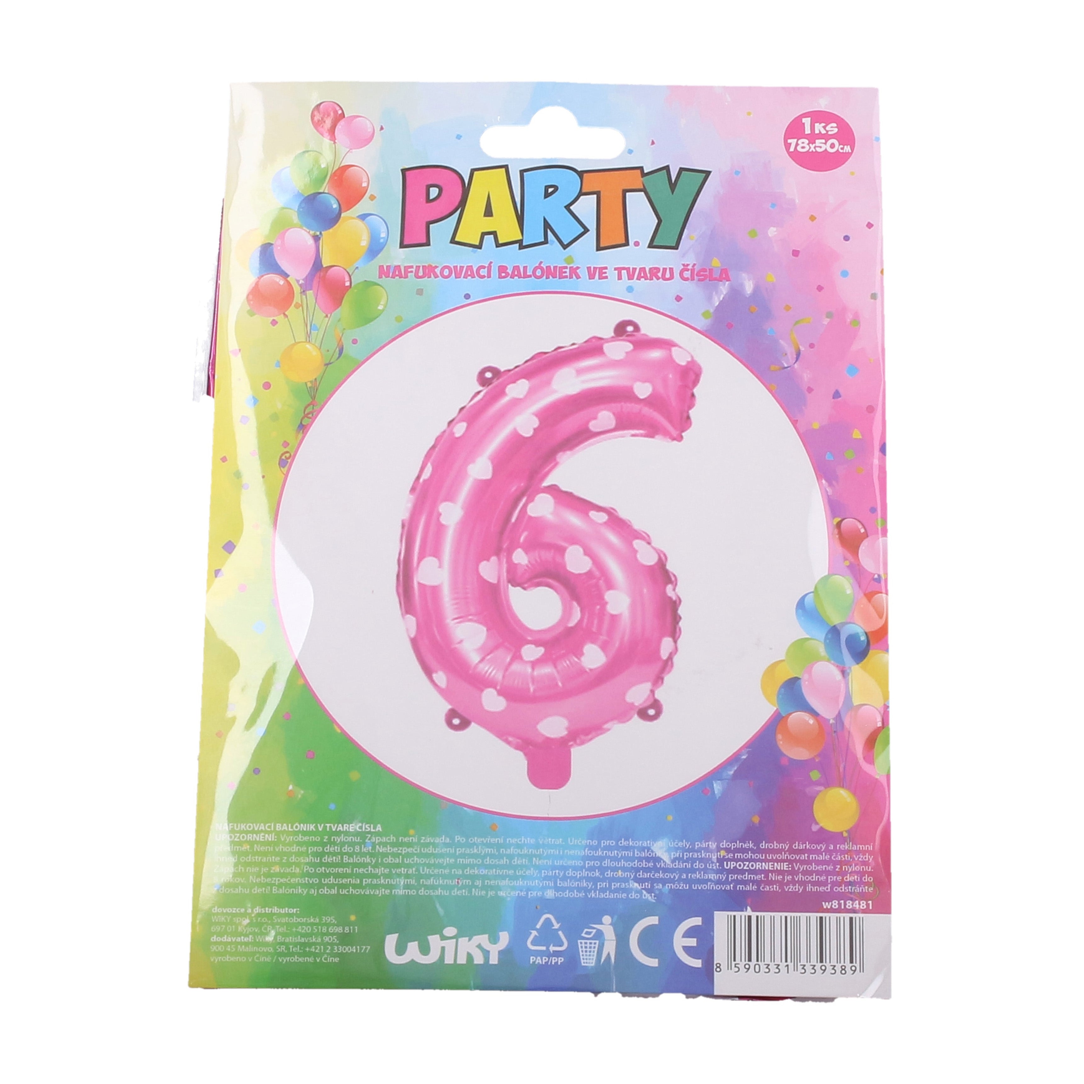 Opblaasbare Ballon - Nummer 6 Roze
