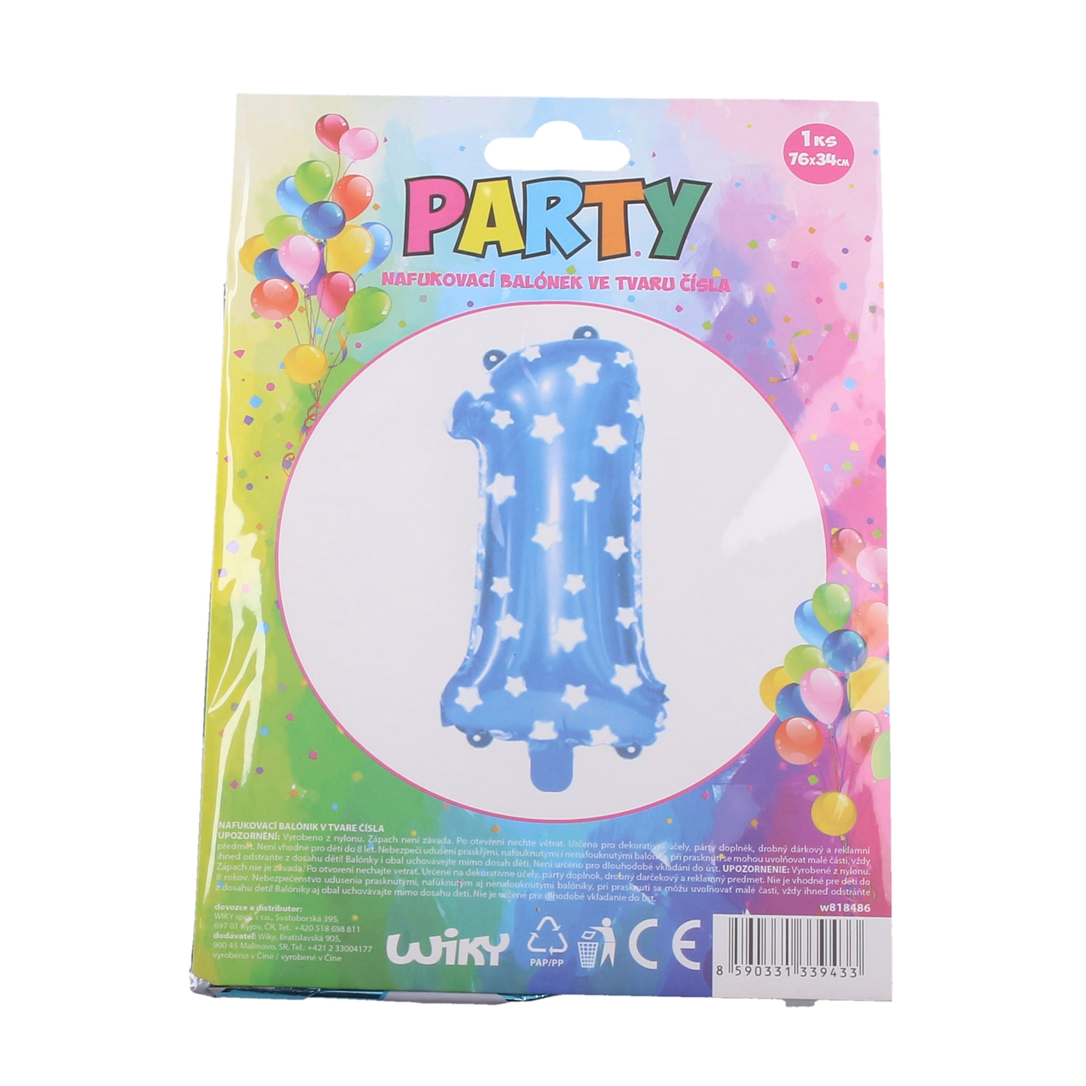 Opblaasbare Ballon - Nummer 1 Blauw