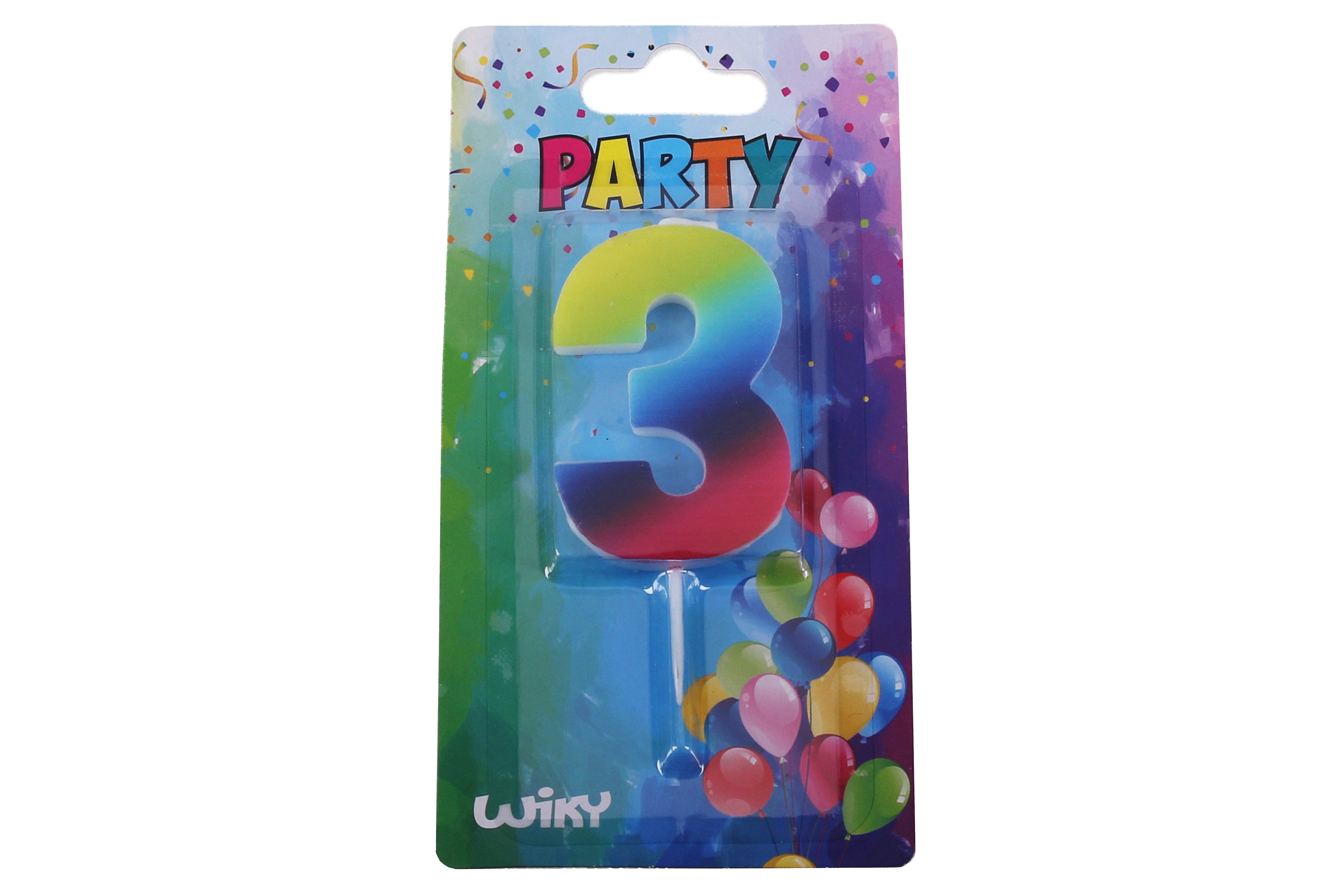 Party Svíčka číslo 3 Rainbow