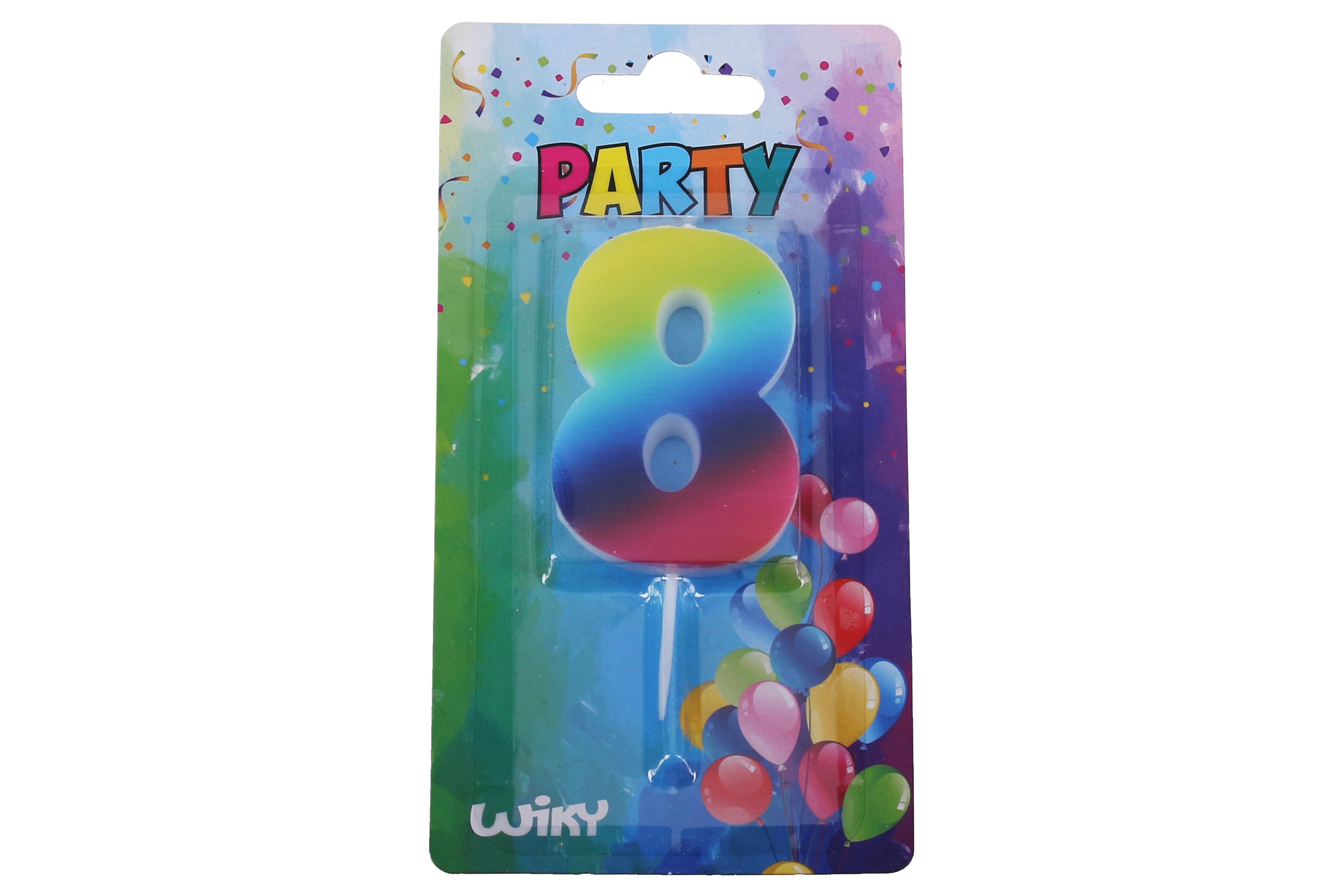 Party Svíčka číslo 8 Rainbow
