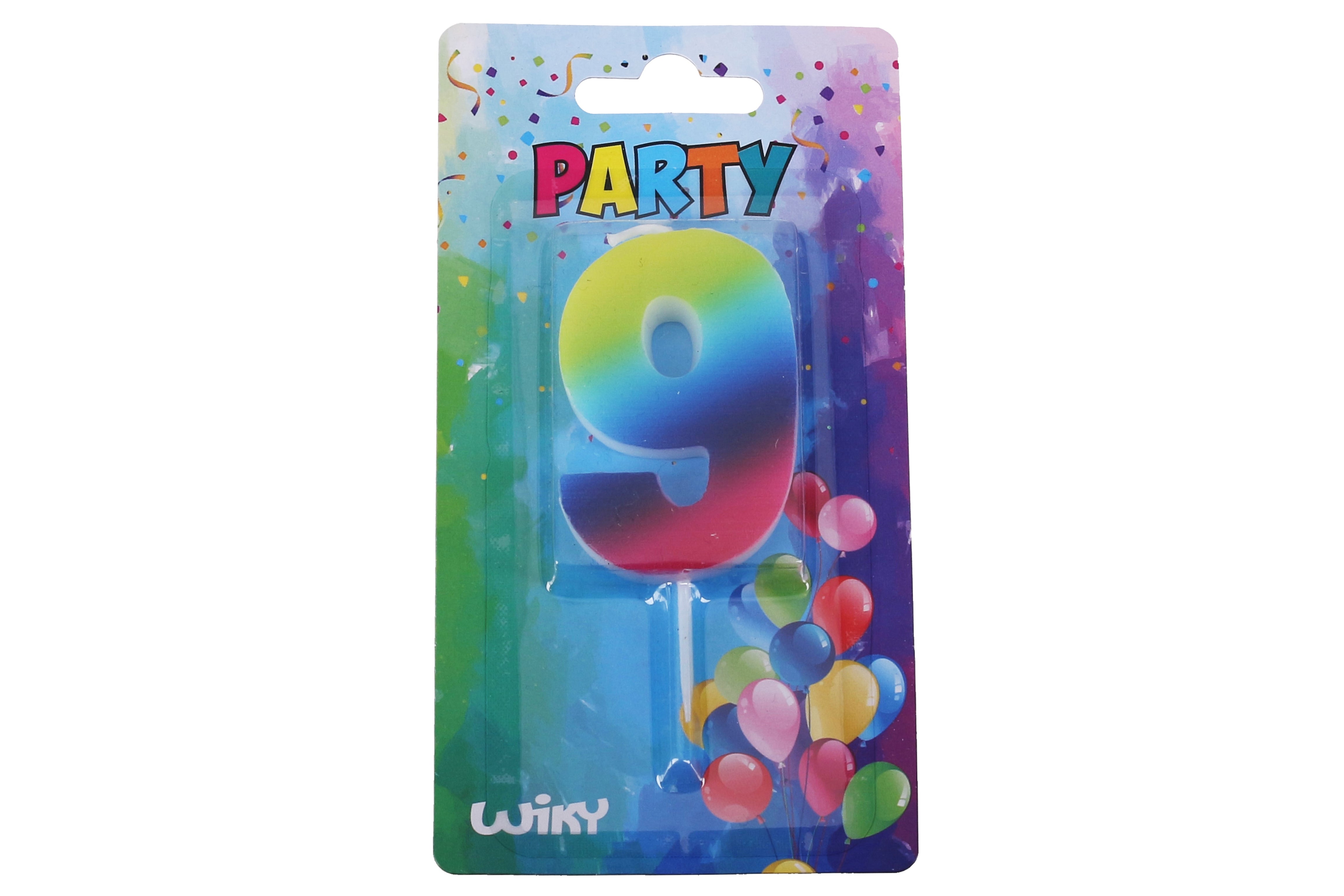 Party Svíčka číslo 9 Rainbow
