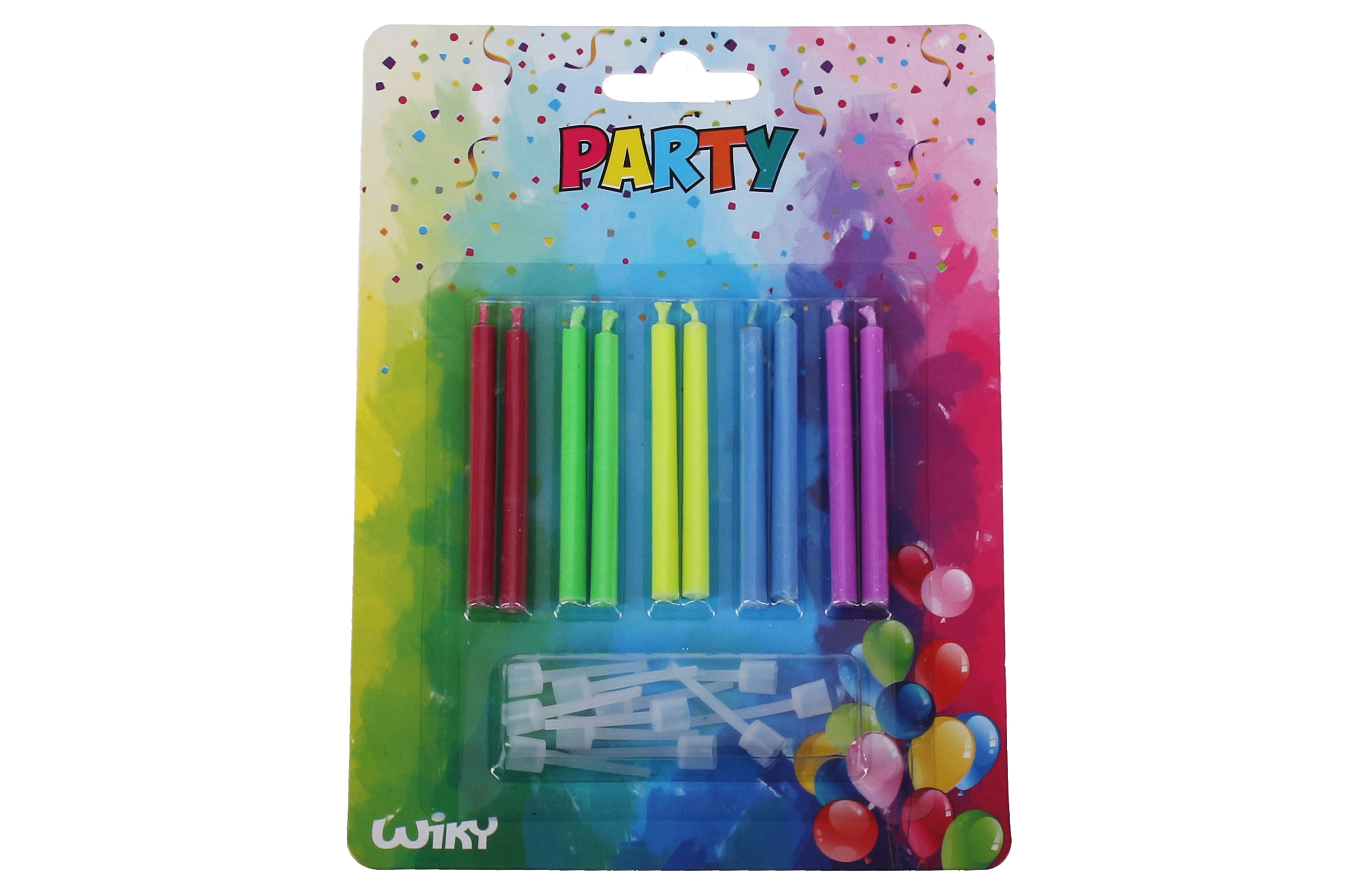 Velas 10pcs + Suportes 10pcs Chama Colorida
