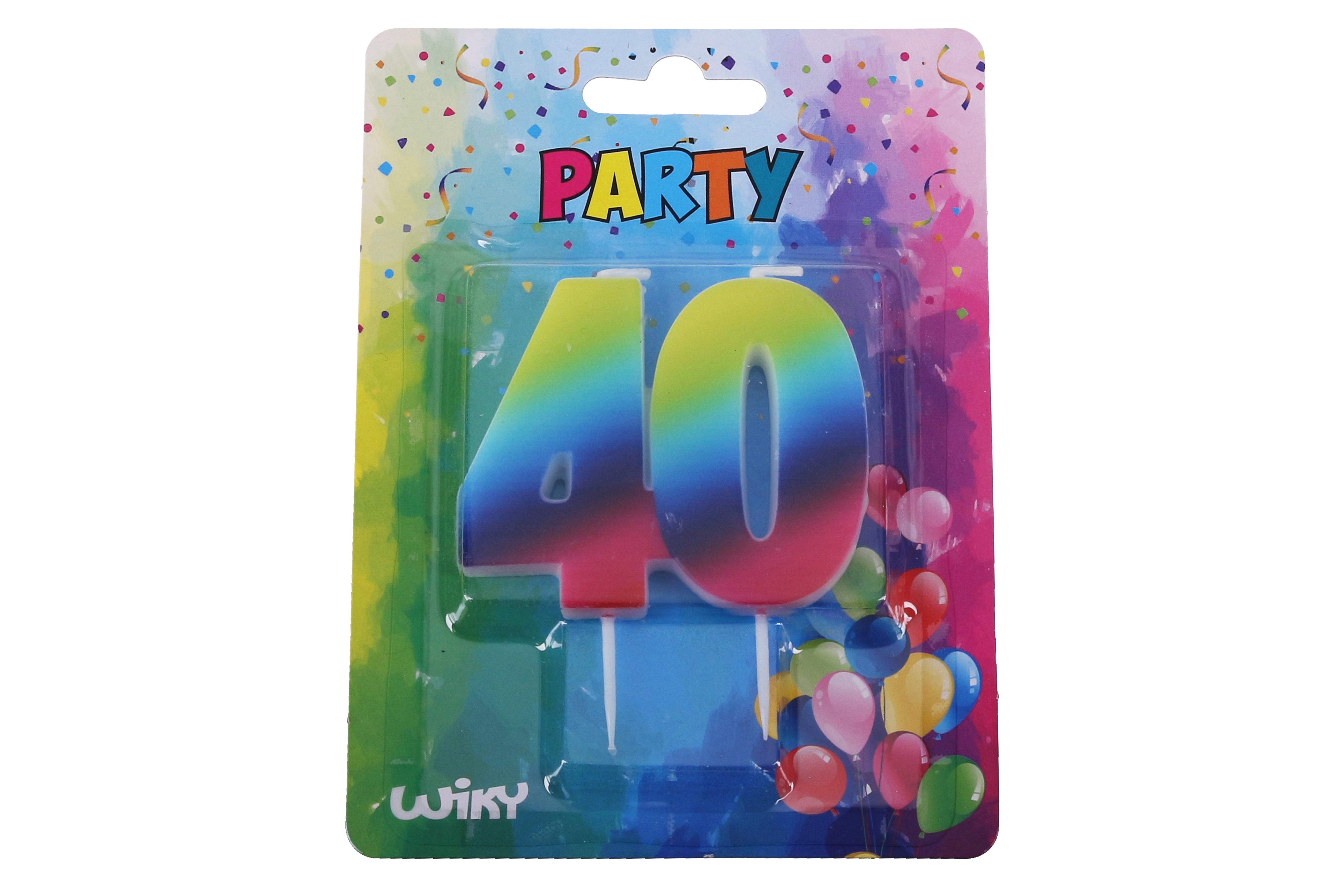 Party svíčka číslo 40 Rainbow