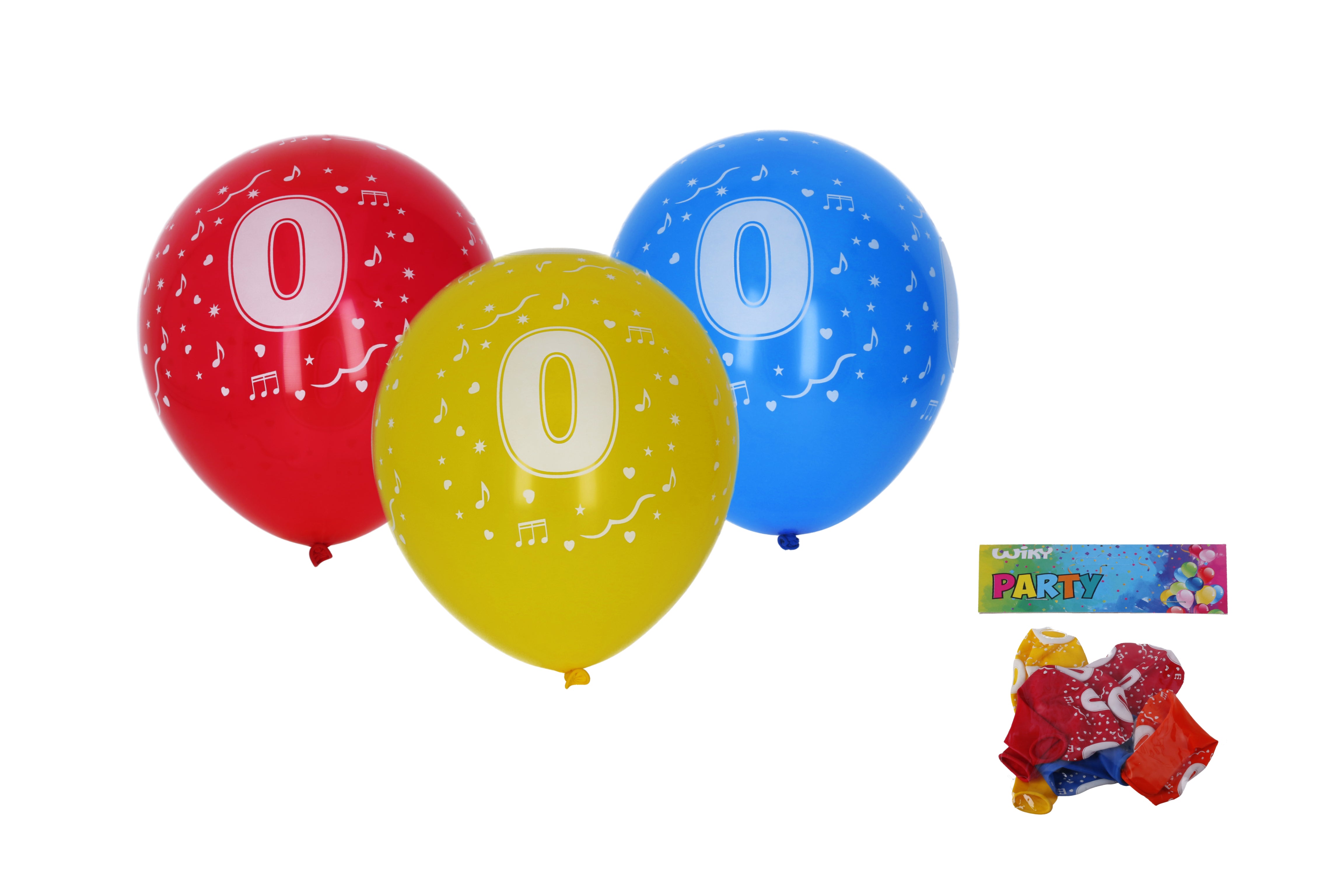 Globo Inflable 30cm - Set De 5 Con Número 0