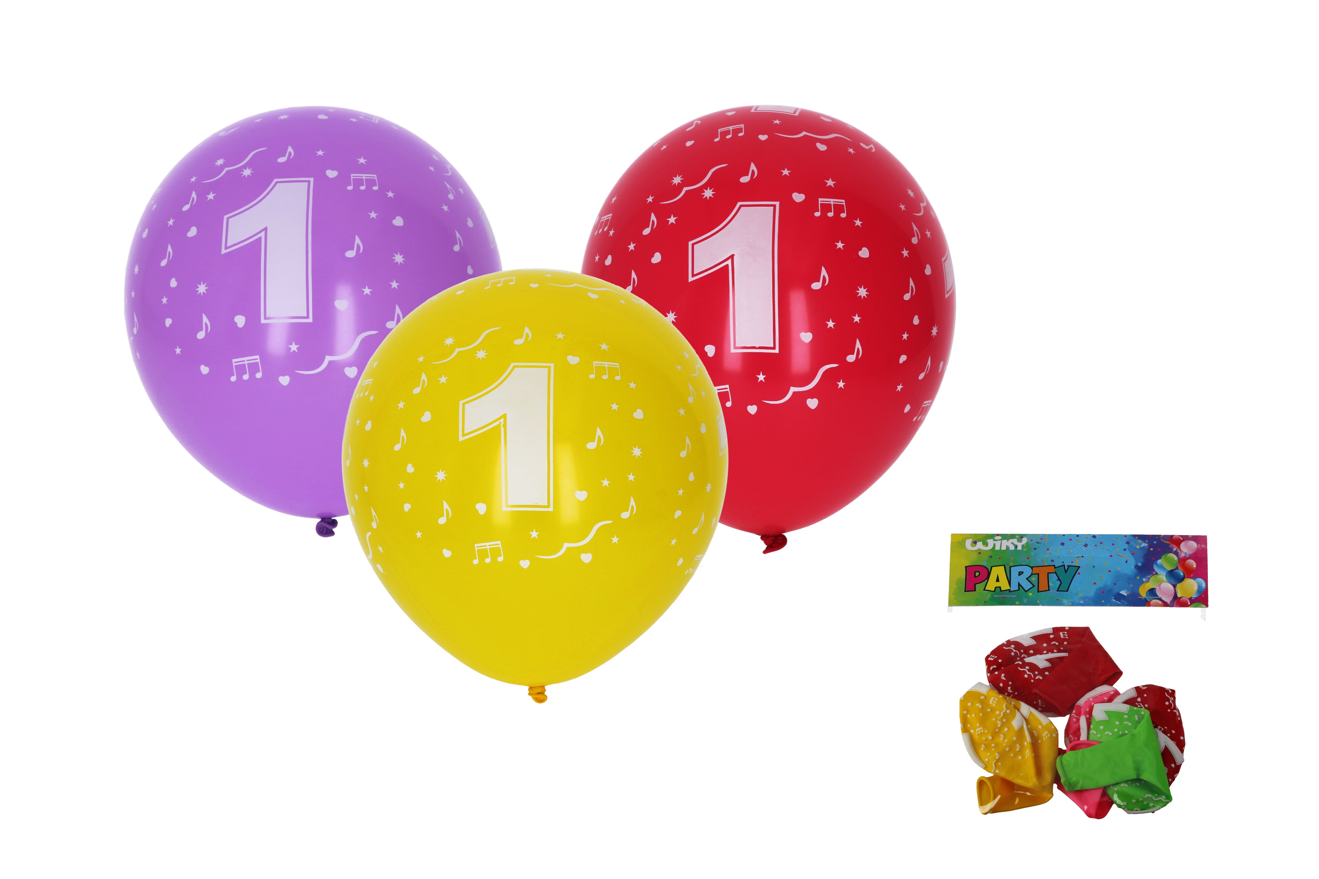 Aufblasbarer Ballon 30 cm – 5er-Set mit Nummer 1