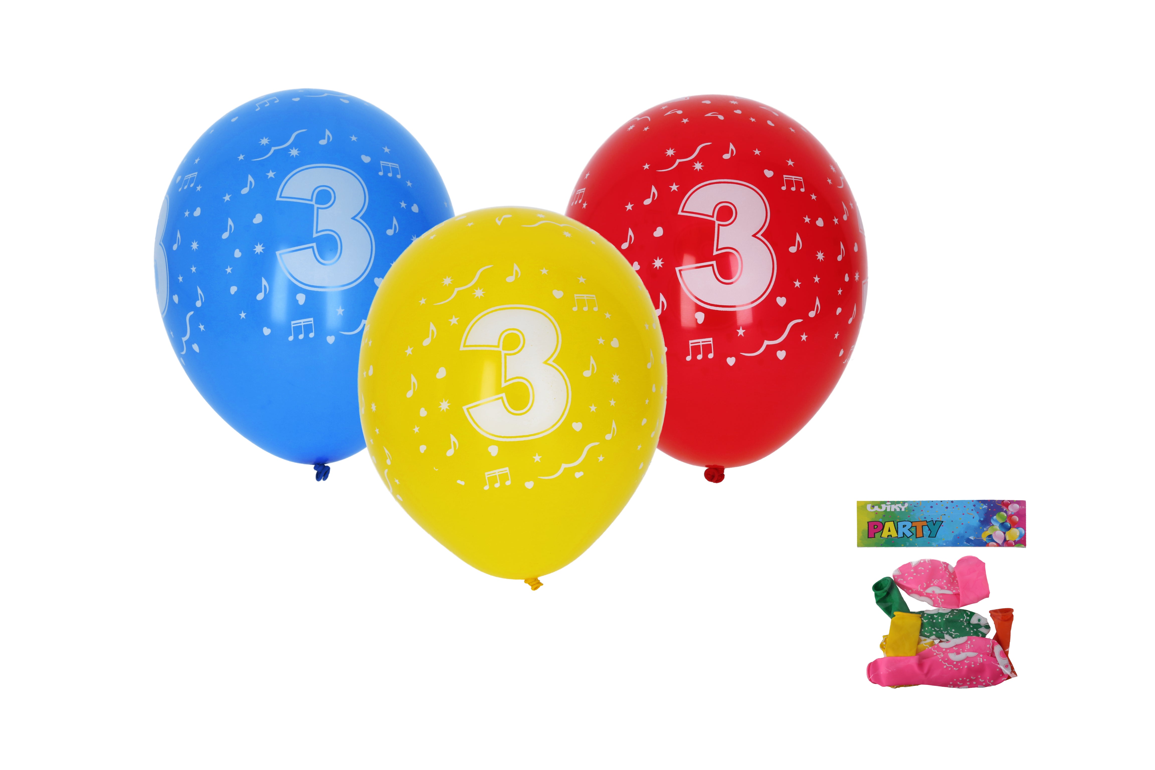Balon Gonflabil 30cm - Set De 5 Cu Numarul 3