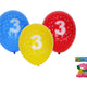 Balon Gonflabil 30cm - Set De 5 Cu Numarul 3